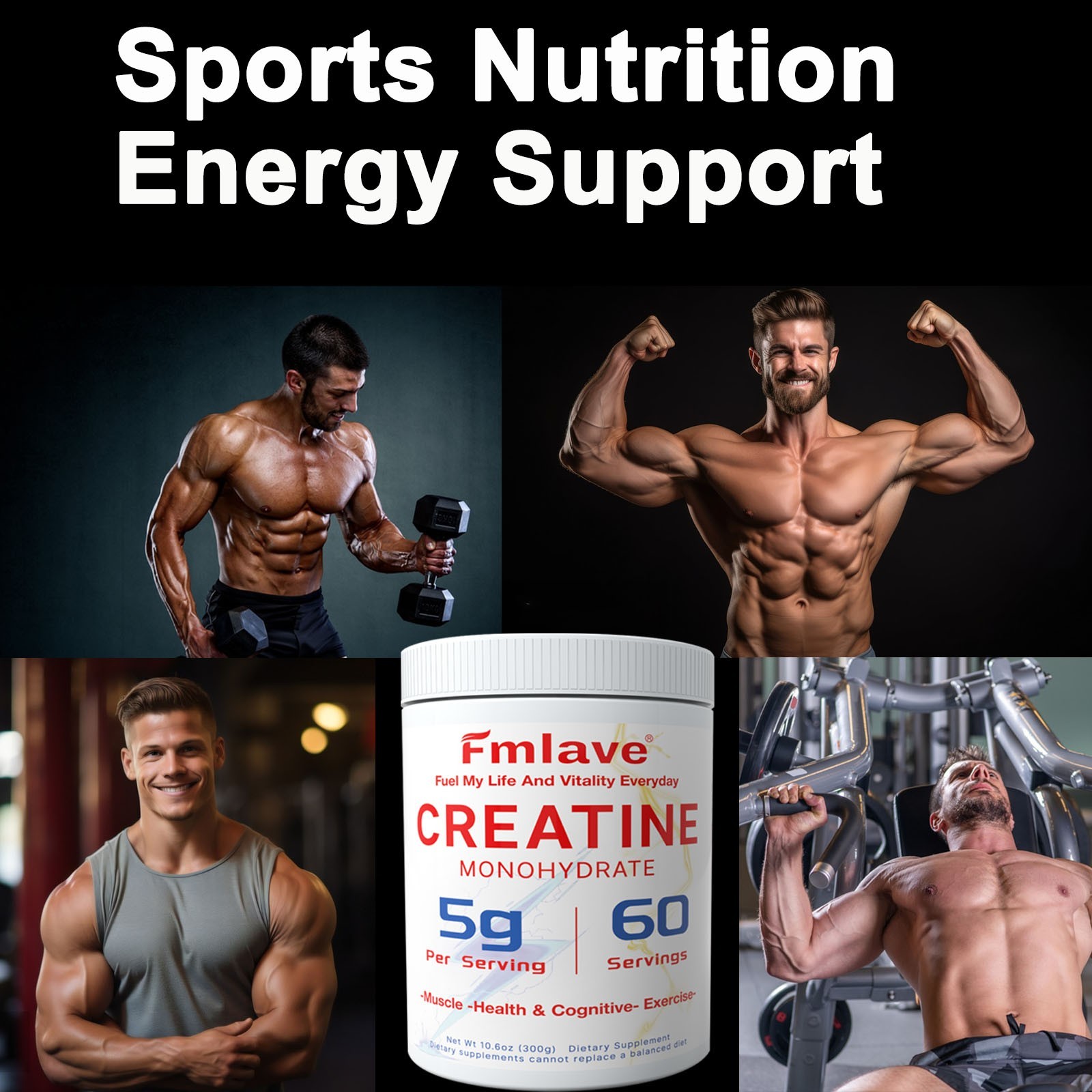 Creatine Monohydrate Micronized Powder 3x 300G – 3x 60 Servings – Unflavored 3pc