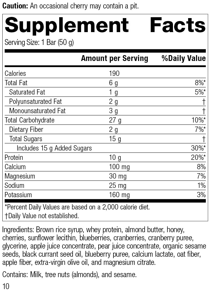 Standard Process StandardBar – Gluten-Free Protein Bar – 18 Bar Pack – Berry