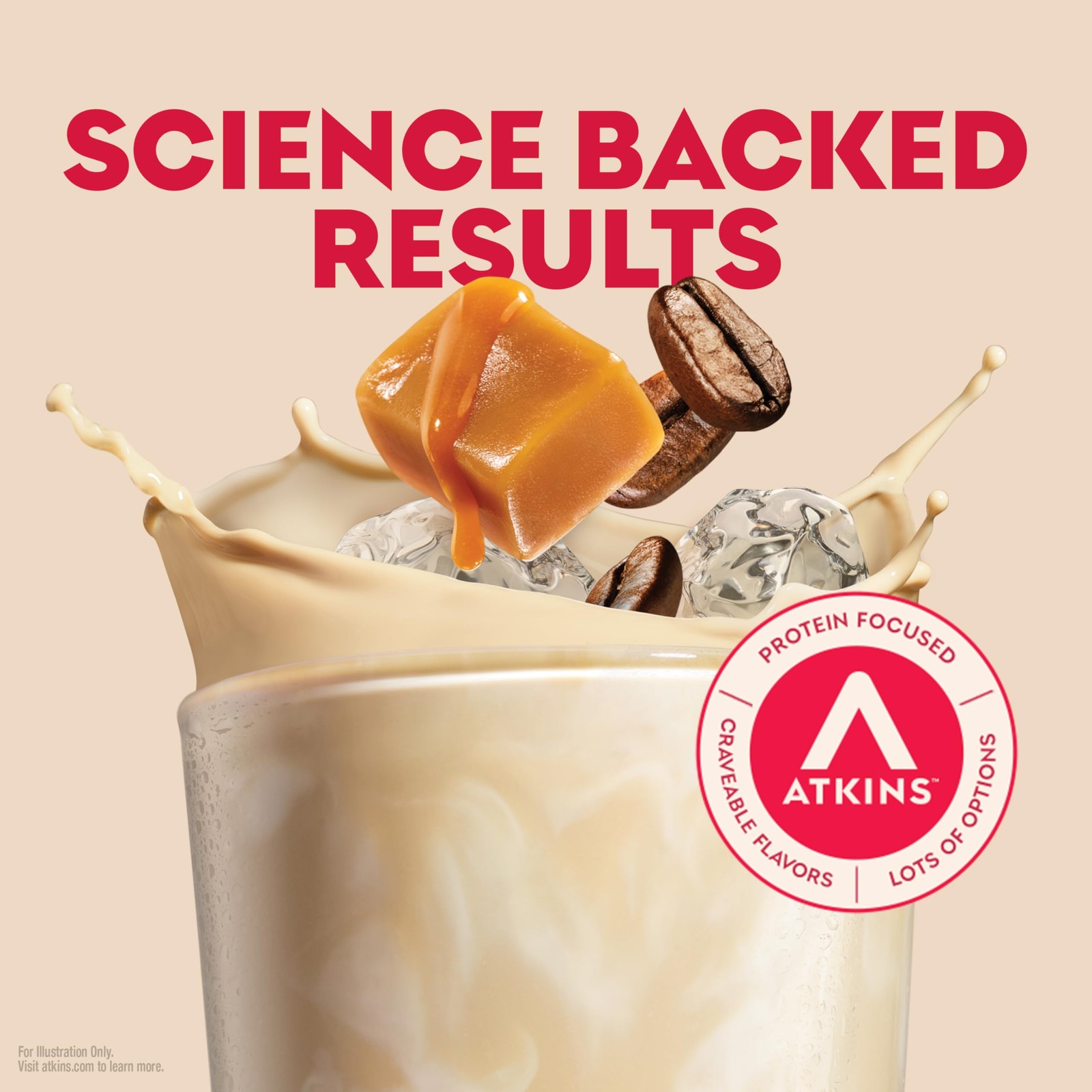 Atkins Café Caramel Iced Coffee Flavored Protein Shake, 1 Fl Oz (Pack of 12)