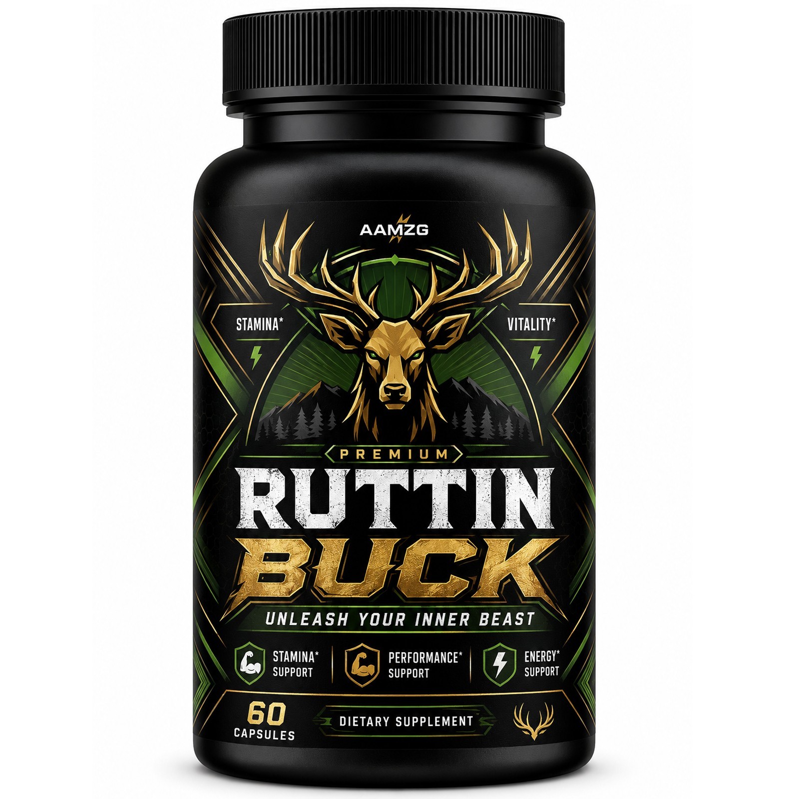 Aamzg Ruttin Buck Advanced Male Support Max Supplement Vitamin 60 Capsule USA