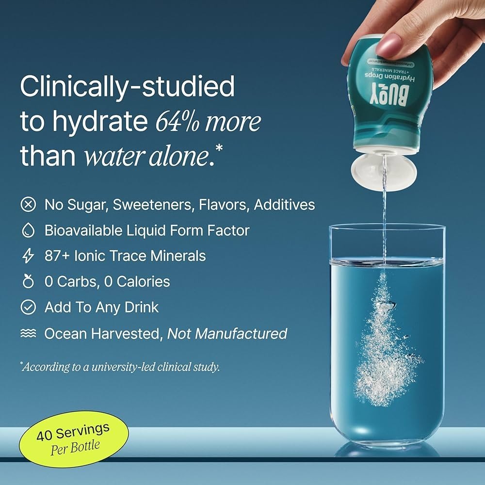 Buoy Hydration Drops + Trace Minerals, Unflavored 2 fl oz, EXP 12/31/2026