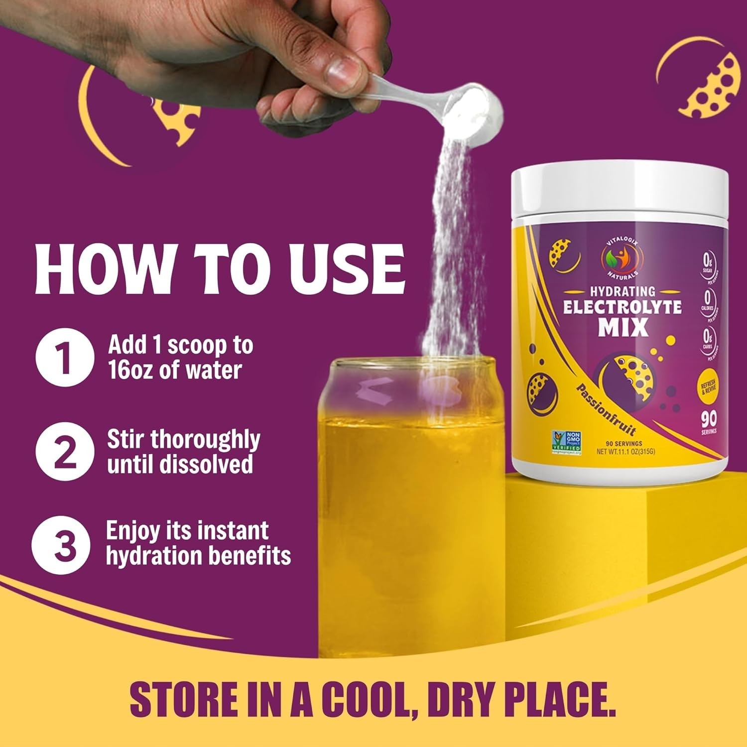 Electrolyte Powder – Zero Sugar Passionfruit Hydration Mix 90 Servings | 04/2026