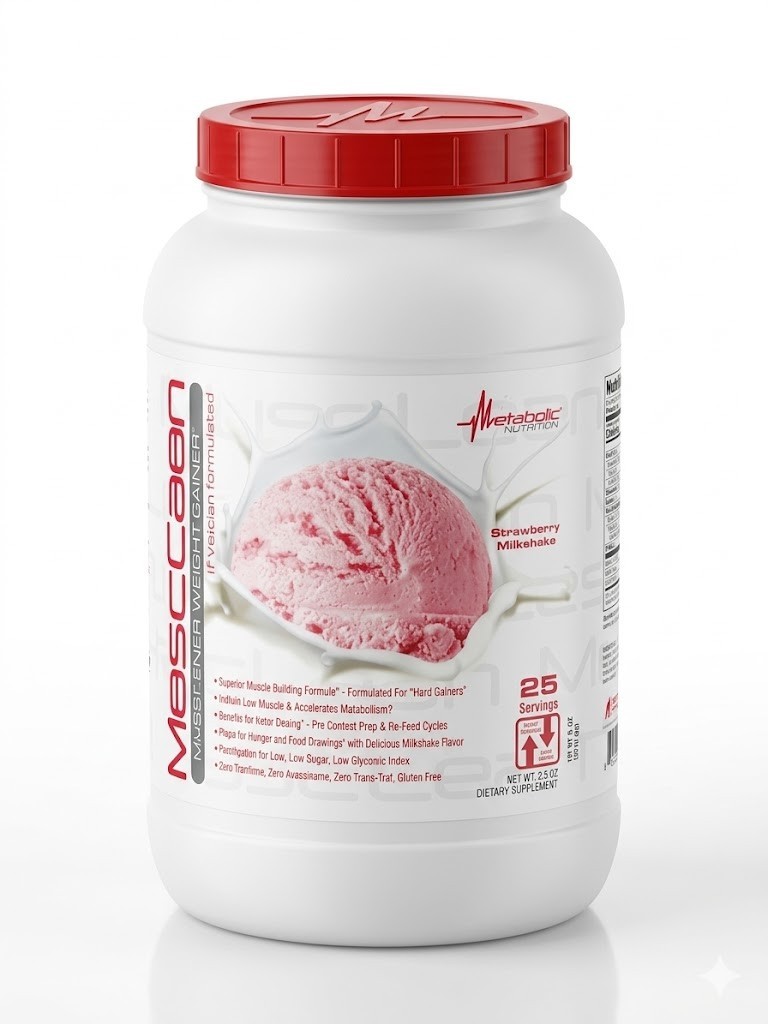Metabolic Nutrition MuscLean Lean Muscle Weight Gainer Strawberry 2.5lb Keto