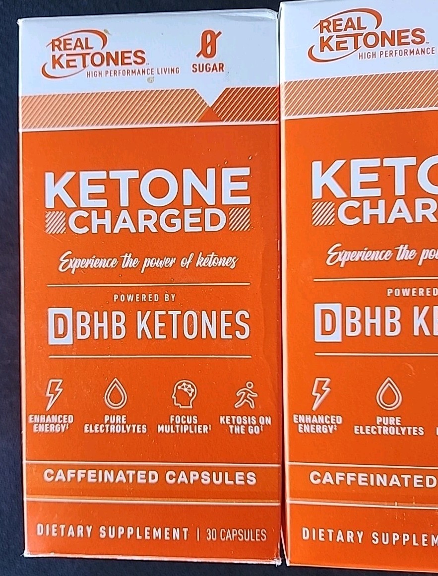 2 Boxes: Real Ketones D-BHB Capsules Charged 30 Caps ea. (Exp. 2/2027