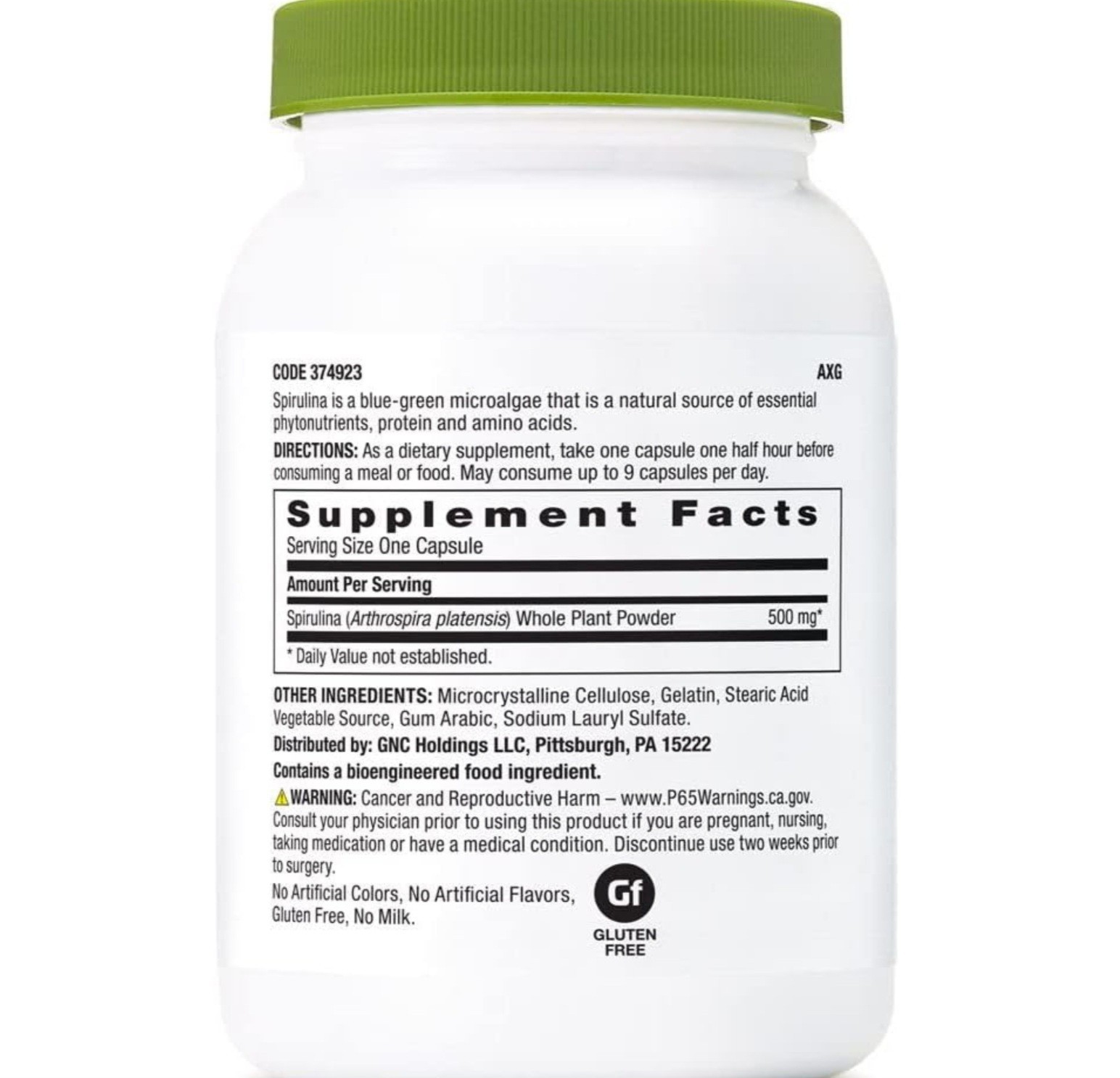 Gnc SuperFoods SPIRULINA 120 Capsules (120 Servings) Whole Plant BEST BY 05/26