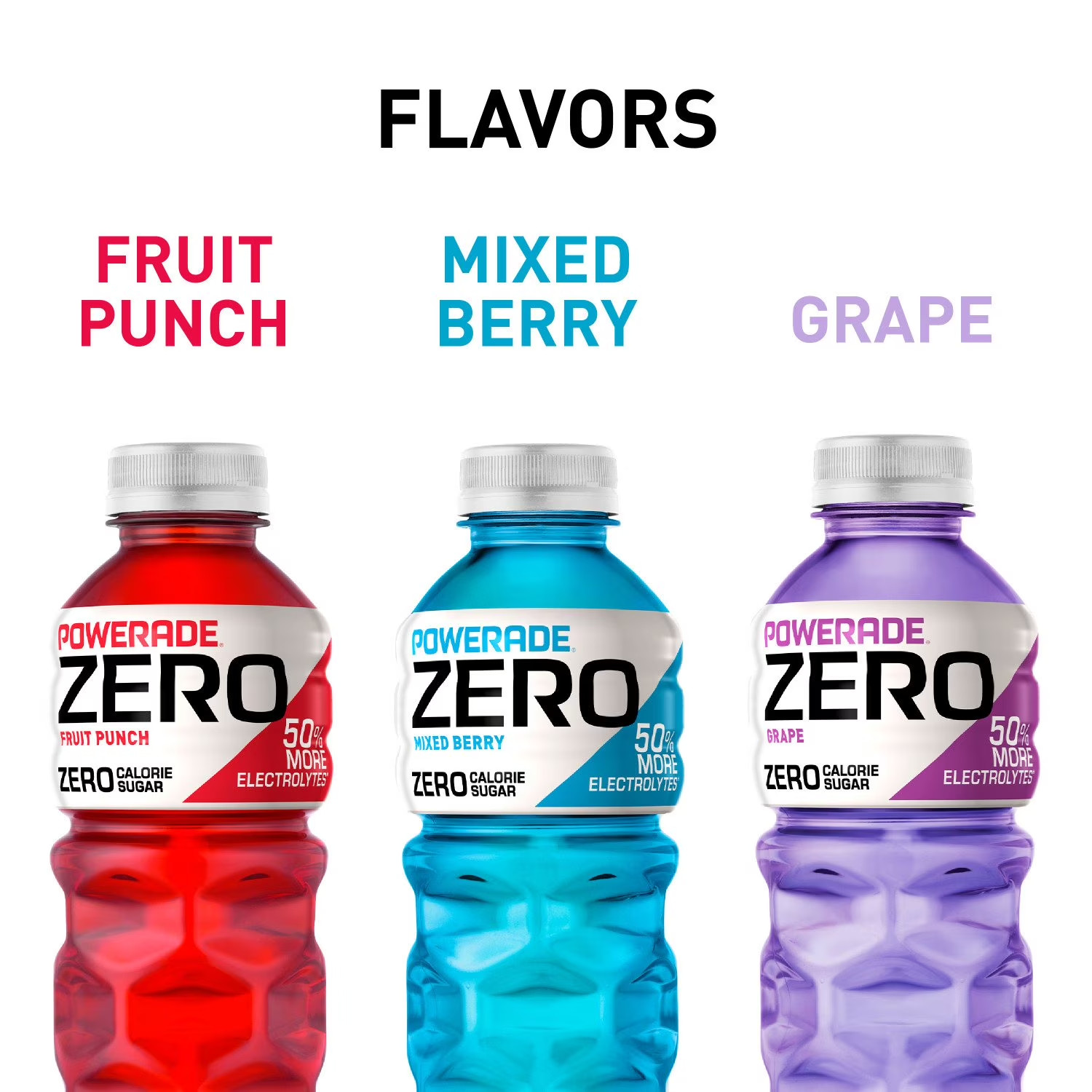 POWERADE ZERO Variety Pack Sports Drink, 20 fl. oz., 24 Pack – Zero Sugar