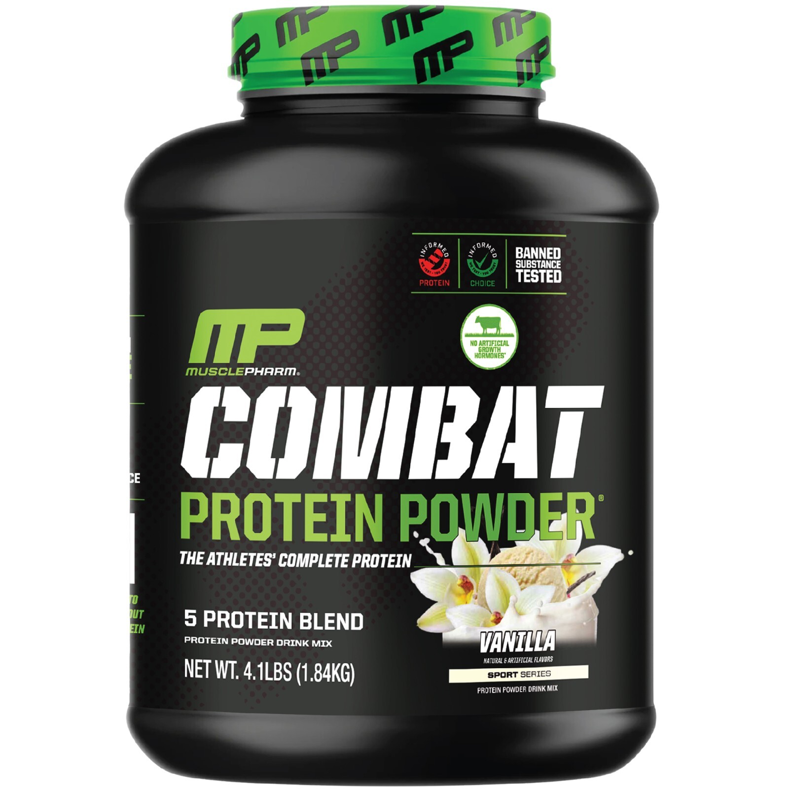 MusclePharm Combat Protein Powder – 4 lb, 52 Servings, Vanilla