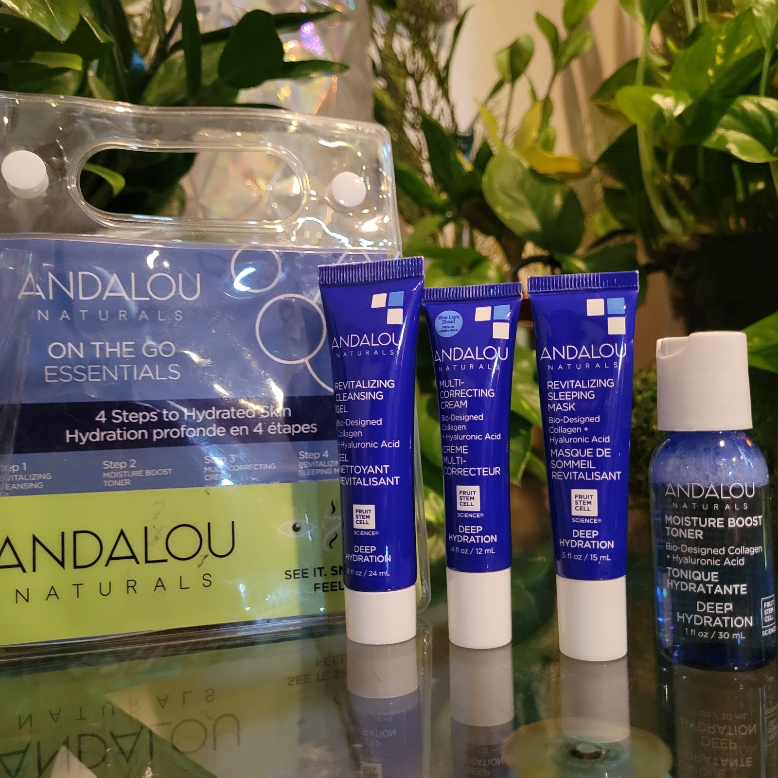 Andalou Naturals The Deep Hydration Routine On Go Kit Skin Care Moisturizer Set