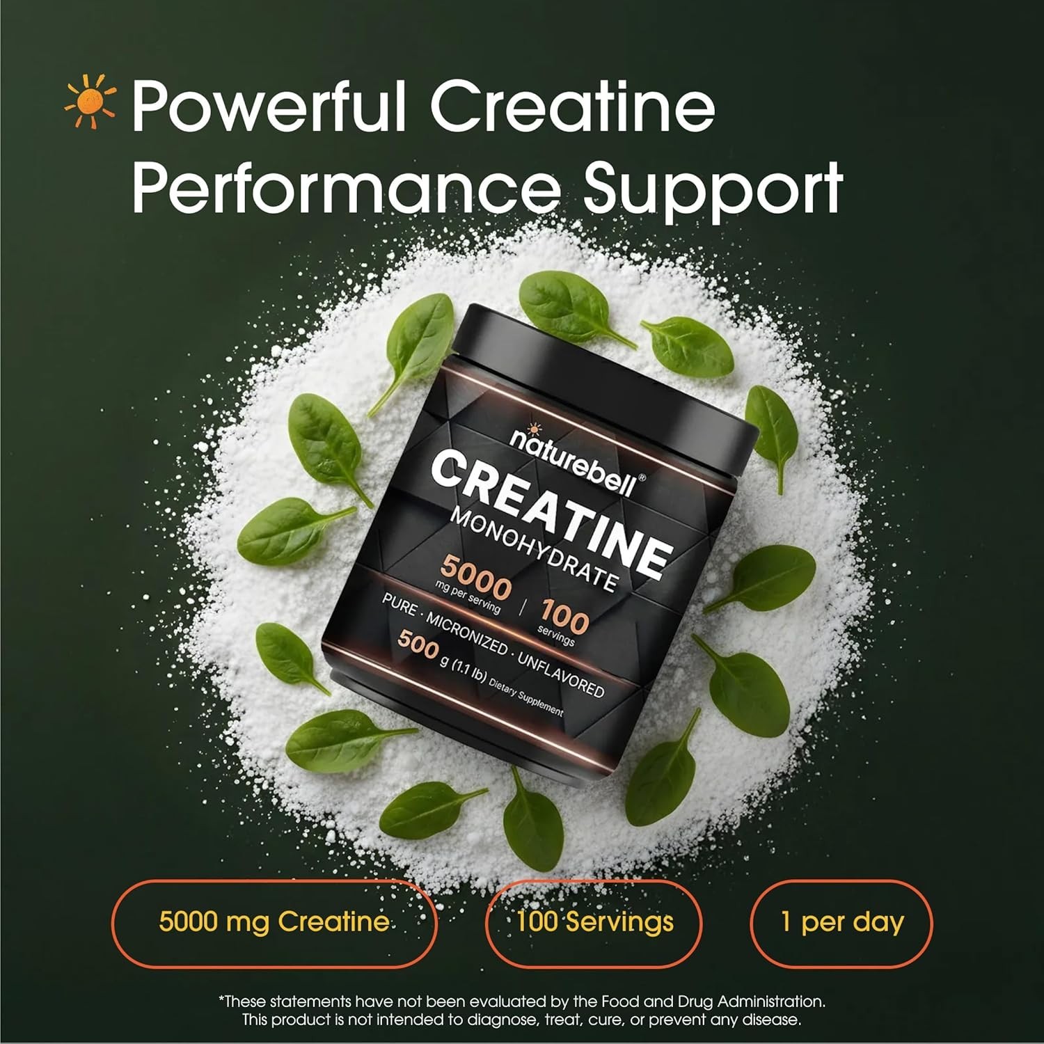 Creatine Monohydrate Powder – 500g Micronized Energy Support for Workout