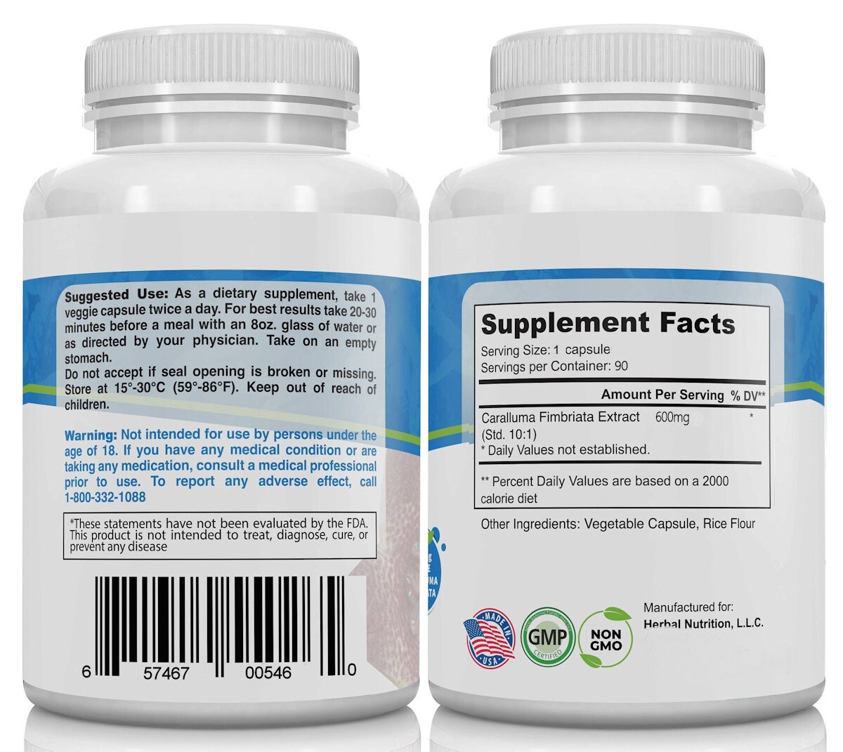 Best Caralluma Weight Loss Supplement 1000mg 10:1 Fat Burner 180 Caps 2 Pack!