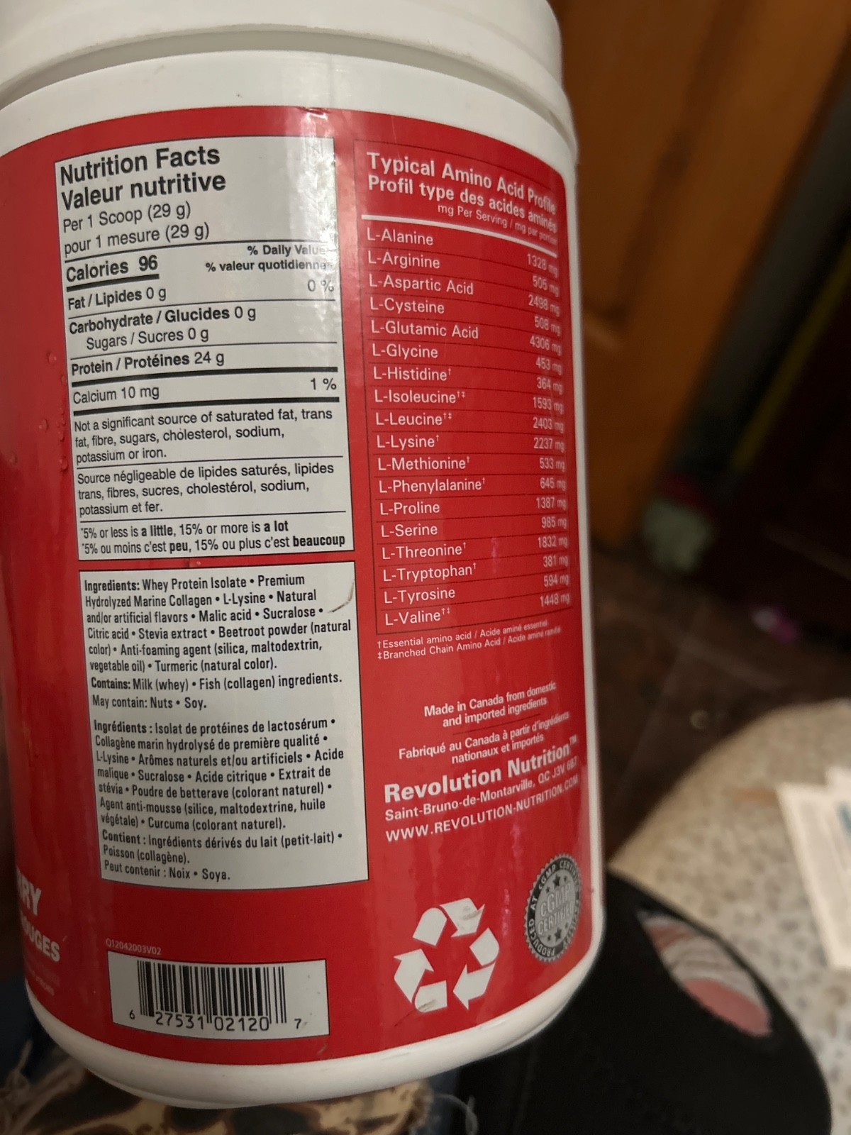 SPLASH (clear whey protein isolate) red raspberry ,24 G protein