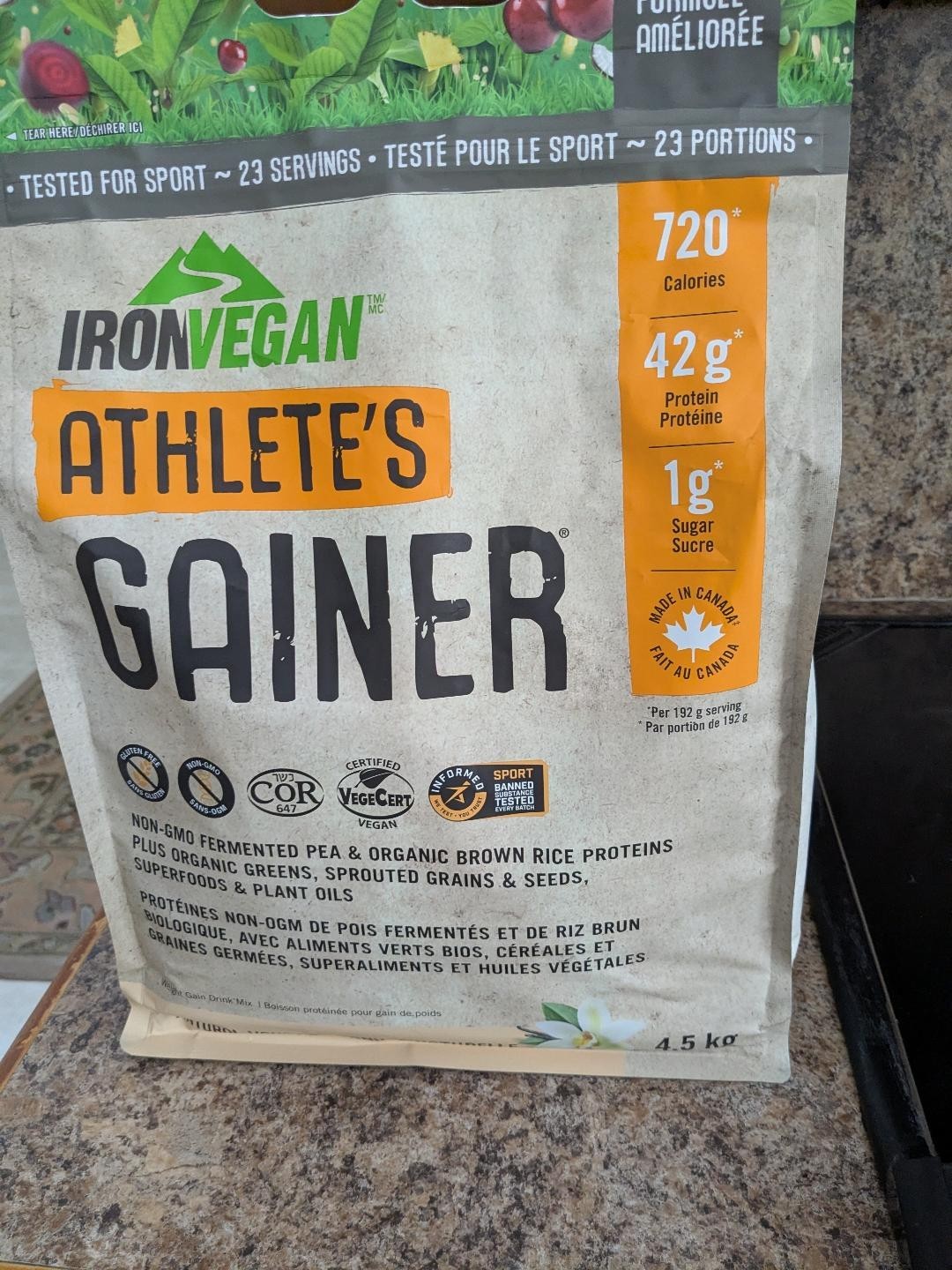 Vegan Athlete’s Gainer Protein Powder, Vanilla Flavor, 10 lbs (4.5 kg) – Muscle