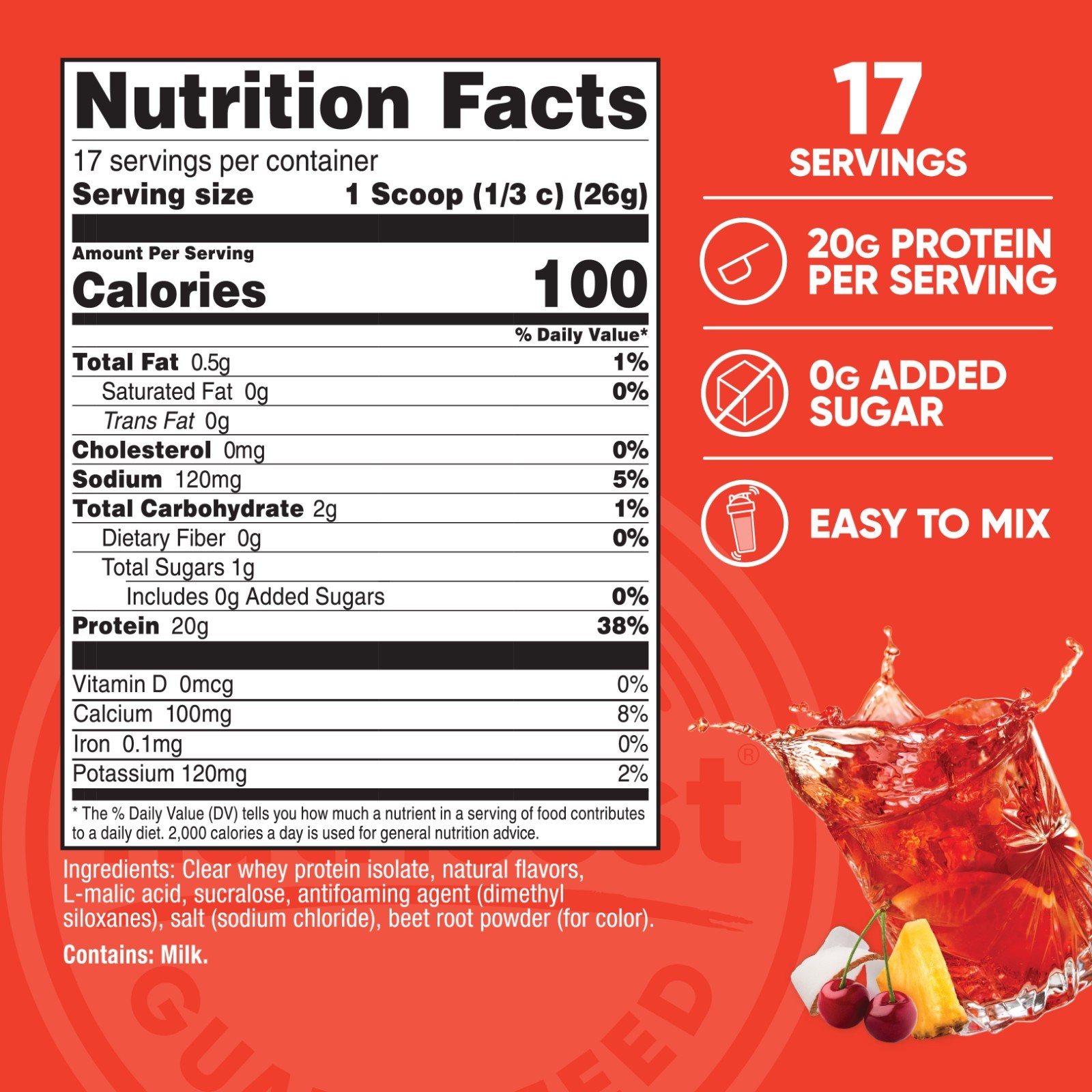Nutricost Clear Whey Protein Isolate Powder (Tropical Punch) 1 LB – Whey Isolate