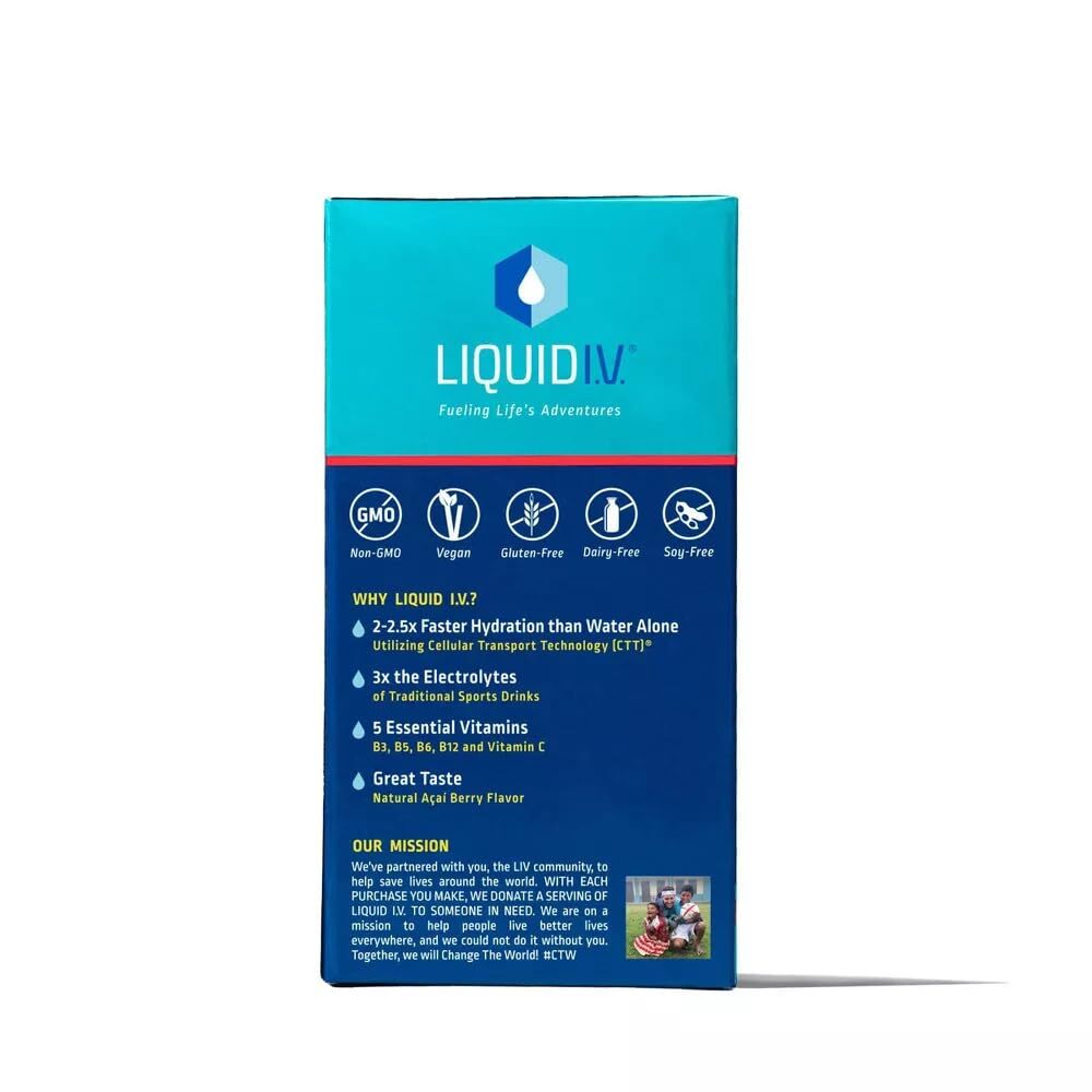 Liquid IV Strawberry Hydration Electrolyte 10 Count, 0.56 OZ