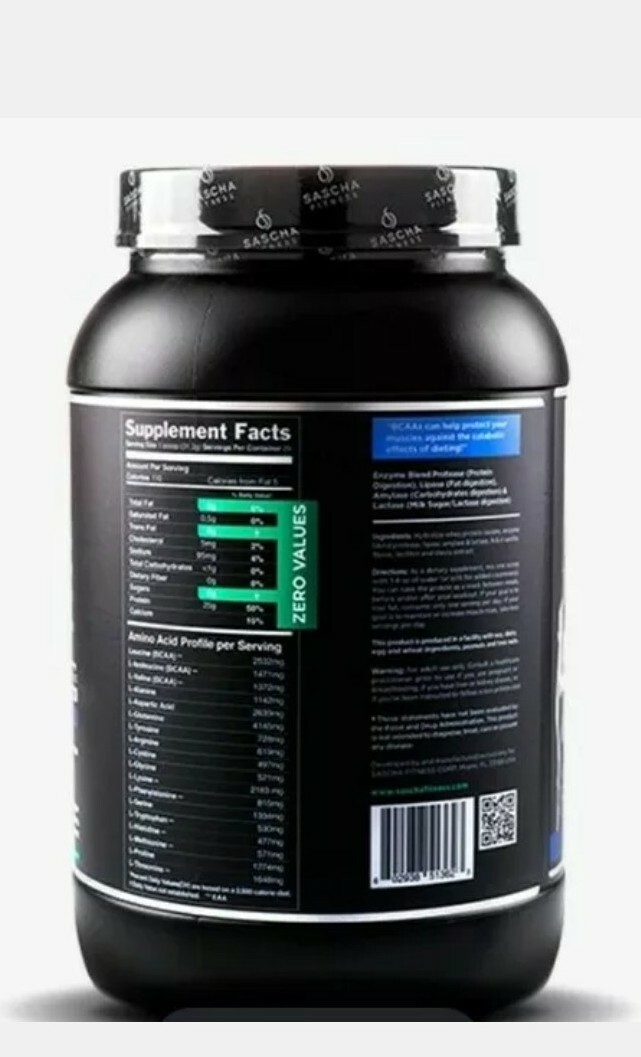 Sascha Fitness Hydrolyzed Whey Protein Isolate Vanilla Flavor 2 Pounds