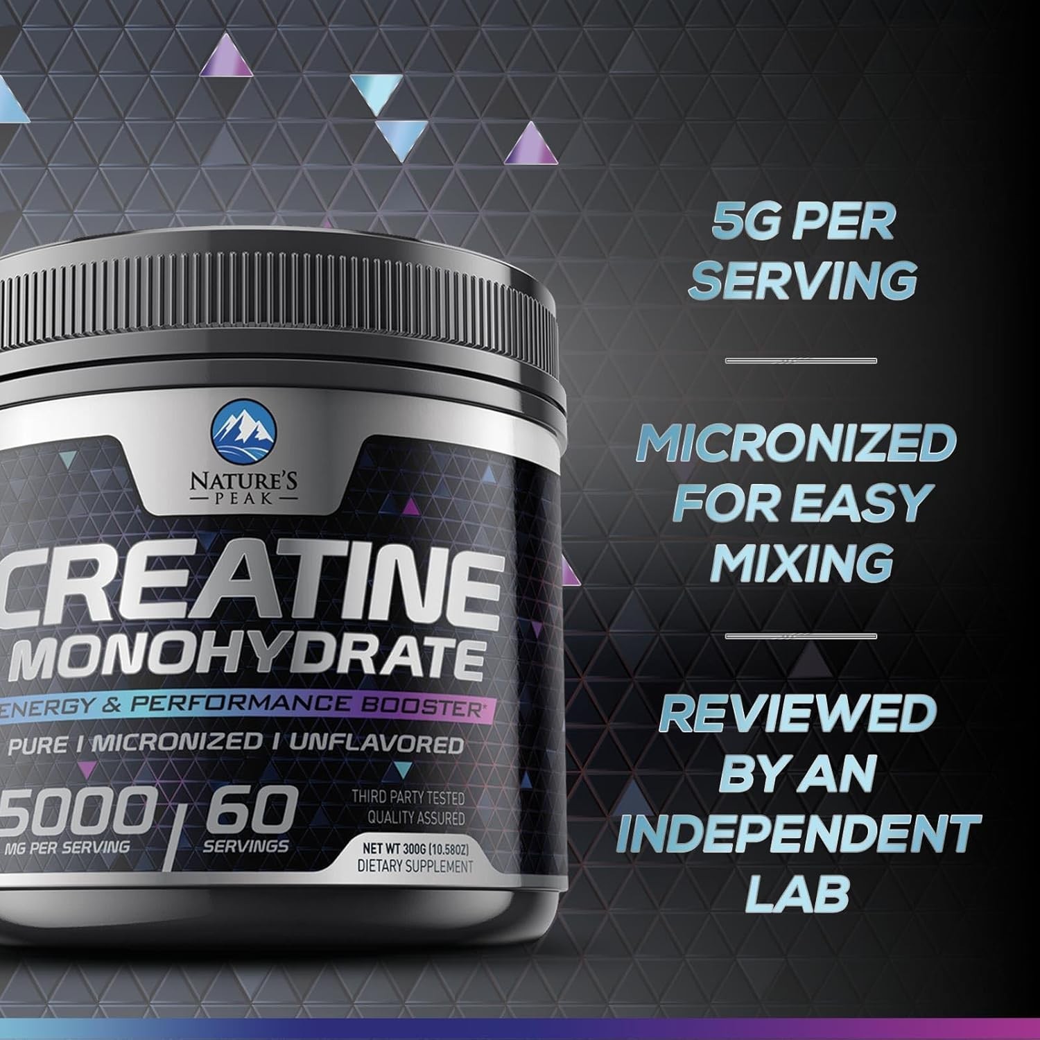 Creatine Monohydrate Micronized Powder 5000mg – Unflavored – Workout Supplement