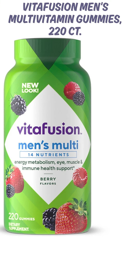 Vitafusion Men’s Multivitamin Gummies, 220 ct., Support Muscle, Immune System