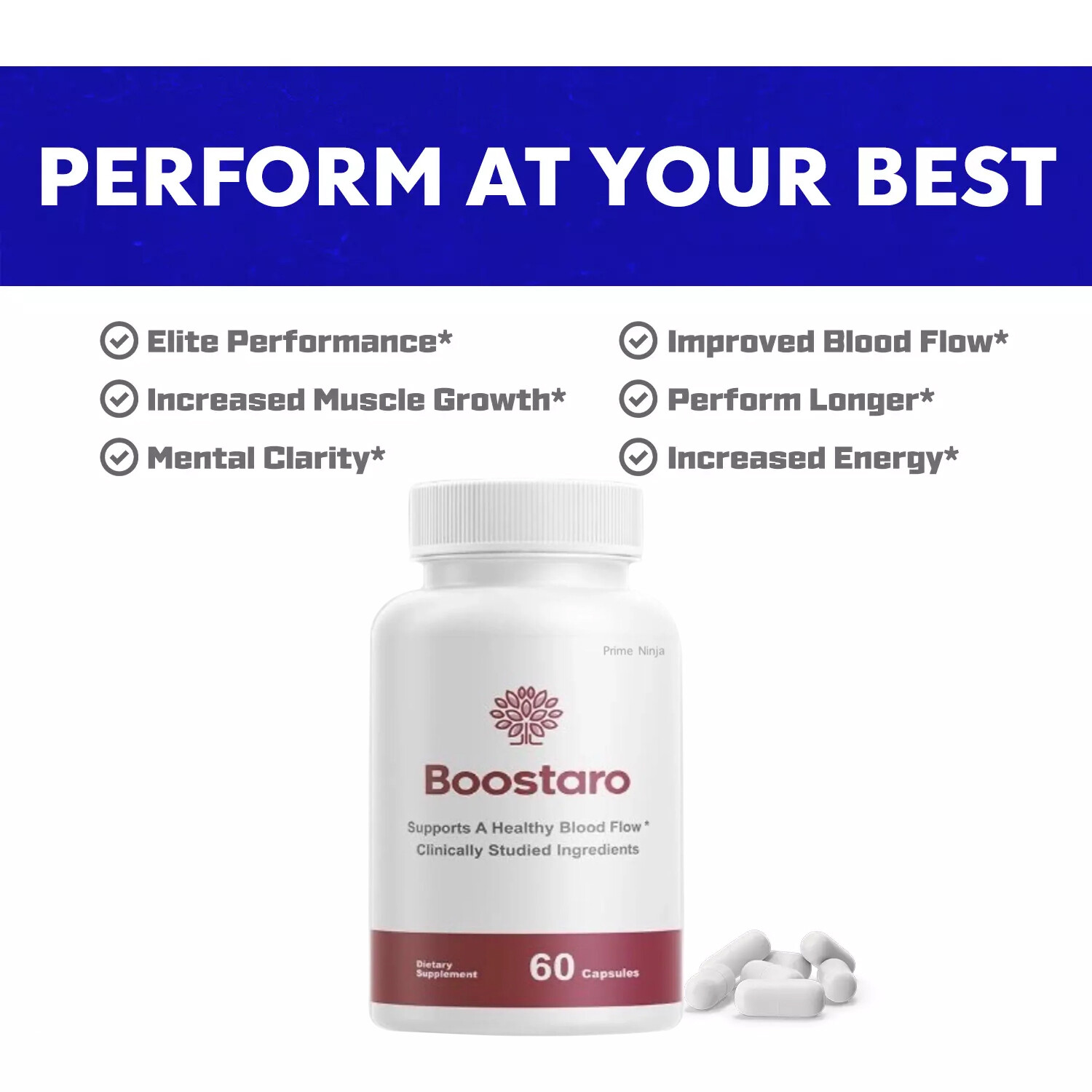 Boostaro, Boostaroo Male Virility Blood Flow Supplement (60 Capsules)