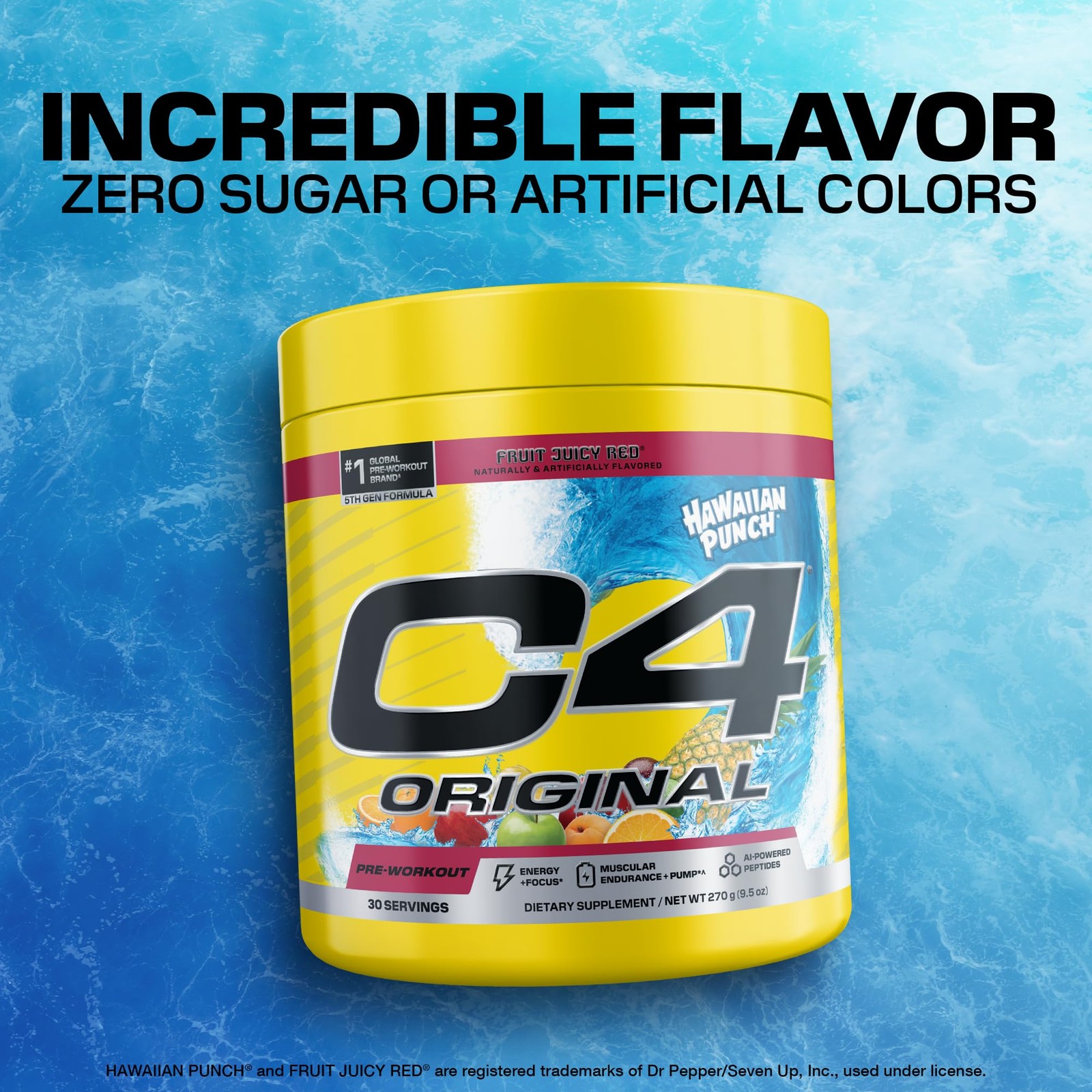 C4 Original Hawaiian Punch Pre-Workout – 9.5 Ounce (Pack of 1), No Color
