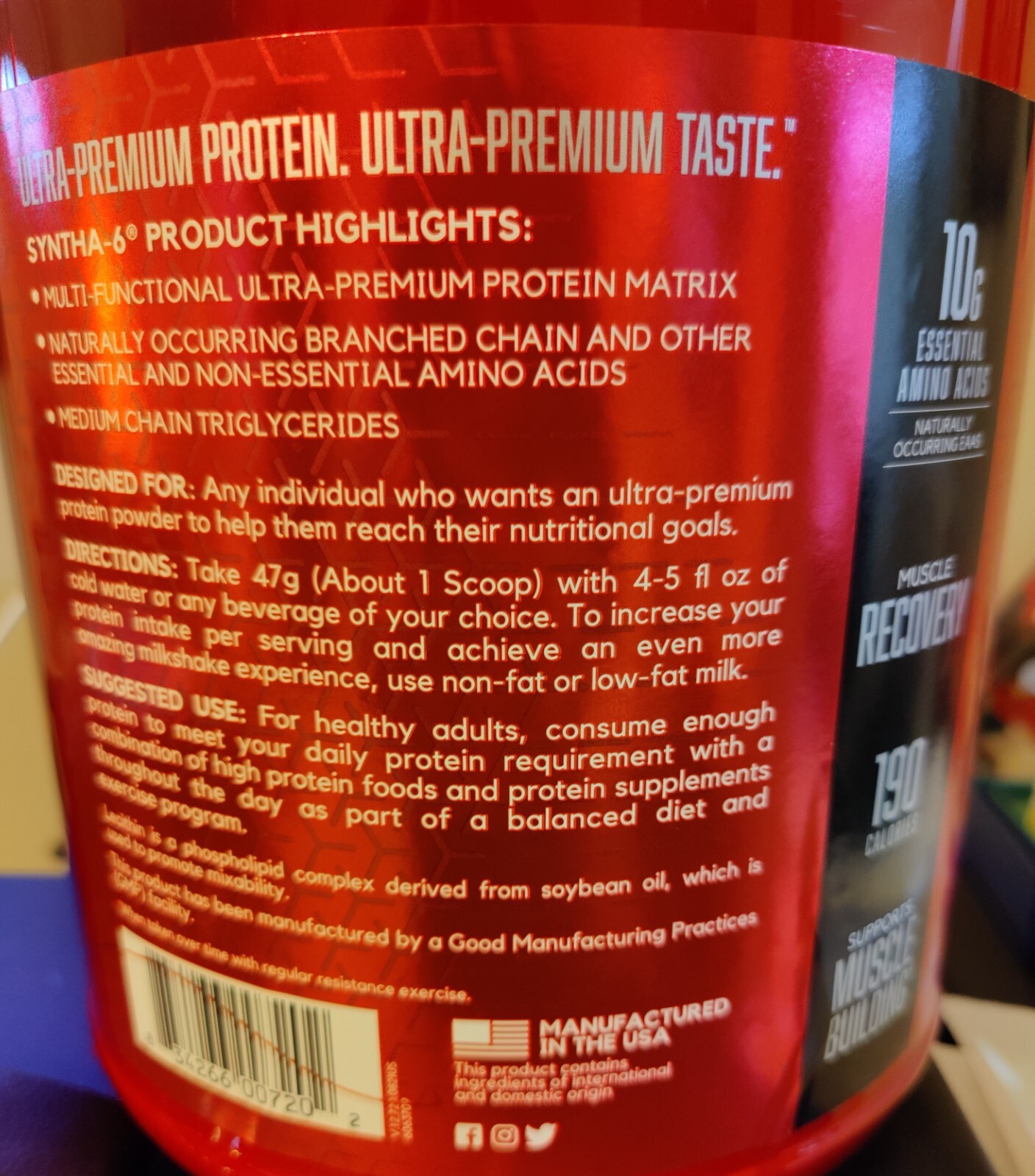 SEALED BSN Syntha-6 Chocolate Milkshake 5 lbs 48 servings 22 grams Exp 07/24 EAA