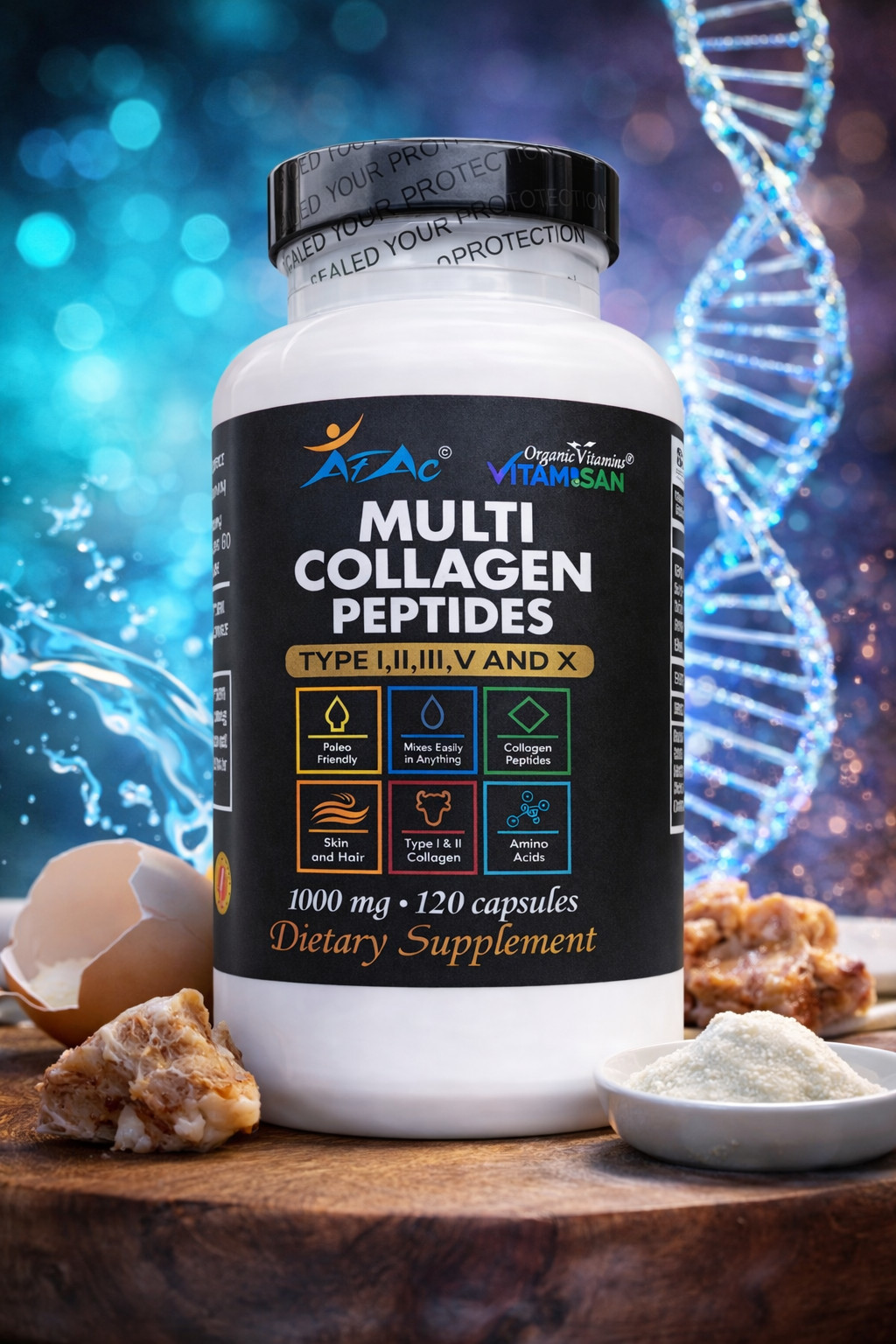 Supplements PILLS Collagen for Healthy Skin, Joints, Hair & Nails 1-Pack 120 CAP