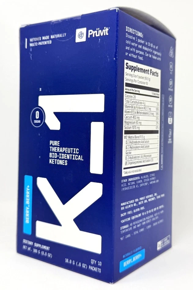 K1 Pruvit Ketones BERRY_BERRY + BERRY_LEMON Charged. 20PK