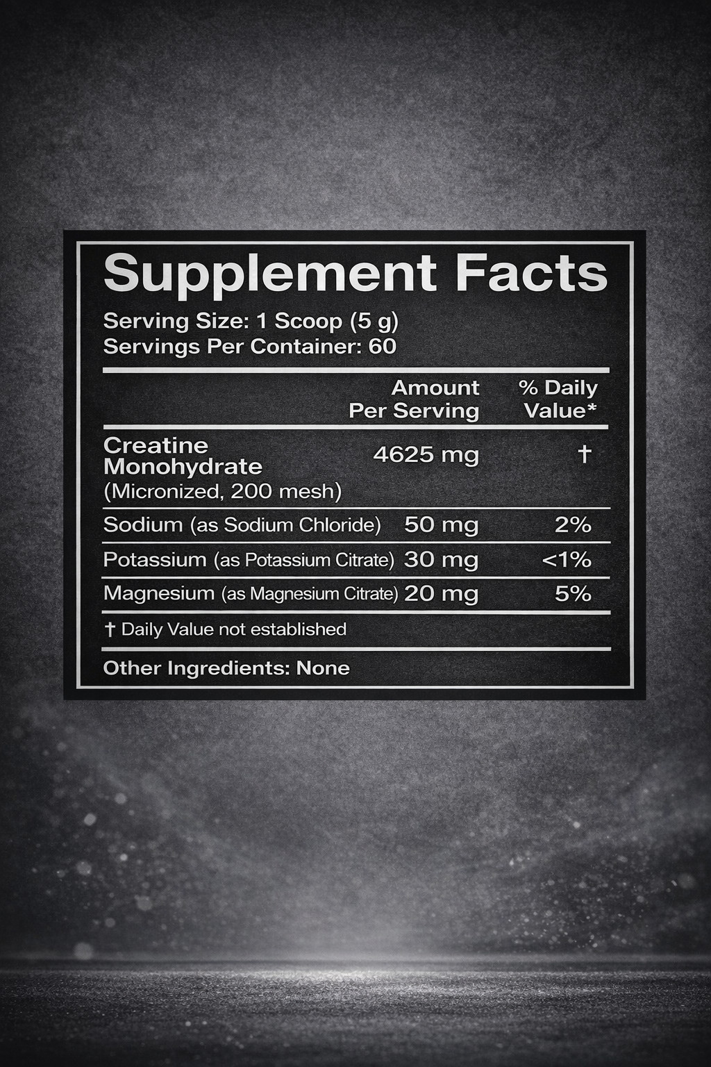 Elefans DiamondHide Creatine Monohydrate Powder 300g 60 Servings Unflavored