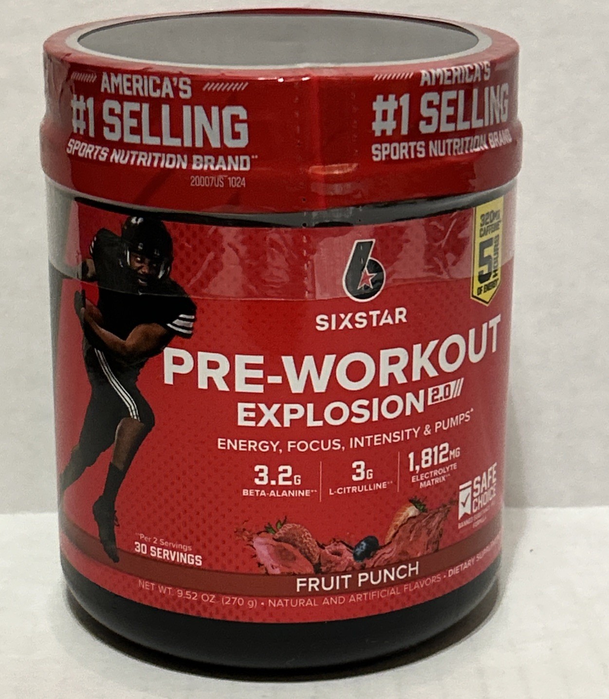 Six Star Pre-Workout Explosion 2.0 Fruit Punch, 9.52 oz (270 g) Exp 05/27 Sealed