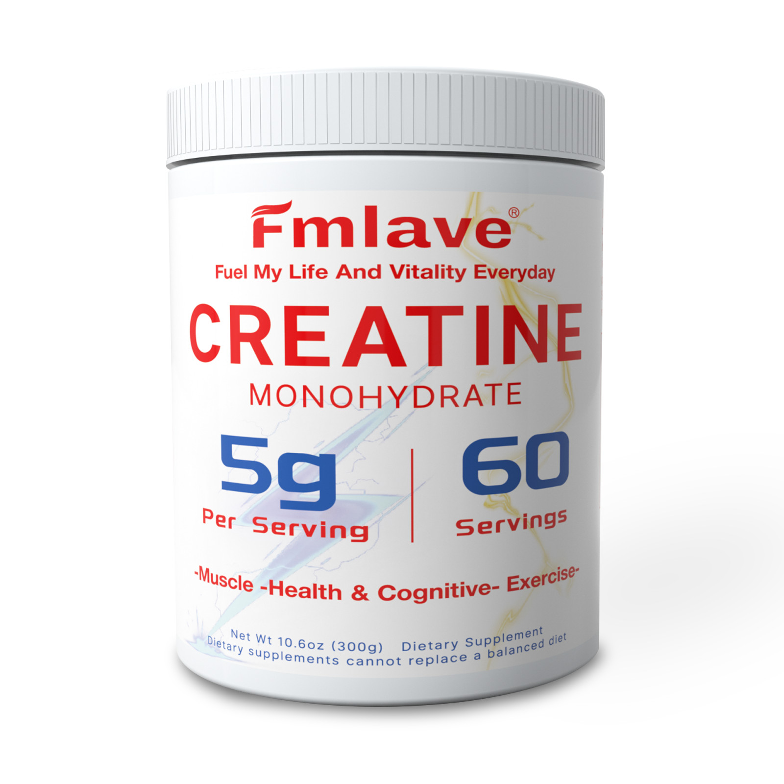 Micronized Creatine Monohydrate Powder 300g, 60 Servings, Unflavored Creatine US