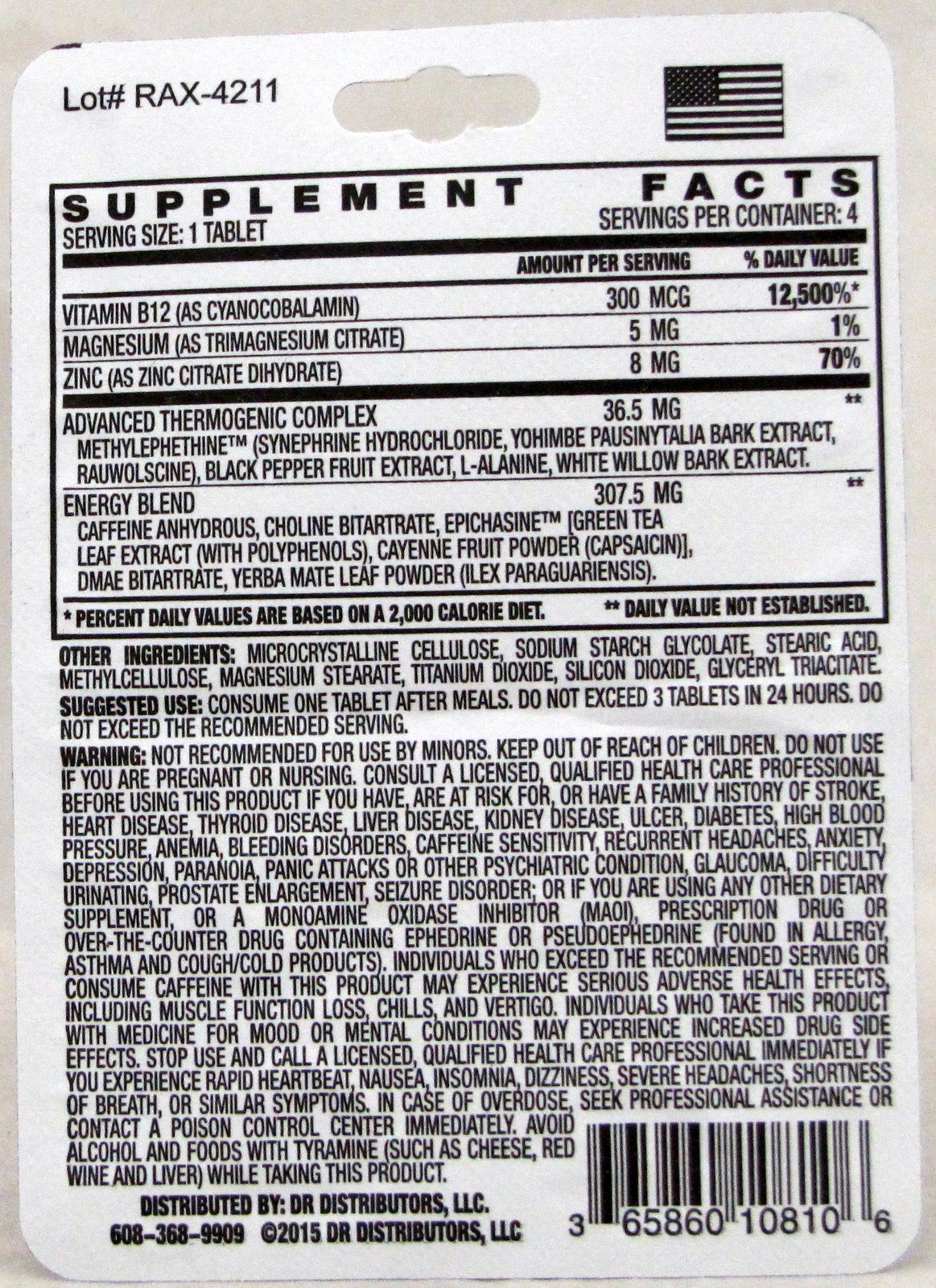 Rapid Action Extreme 2 Way Lasting Energy Boost Metabolism 6 packs 24 pills Max