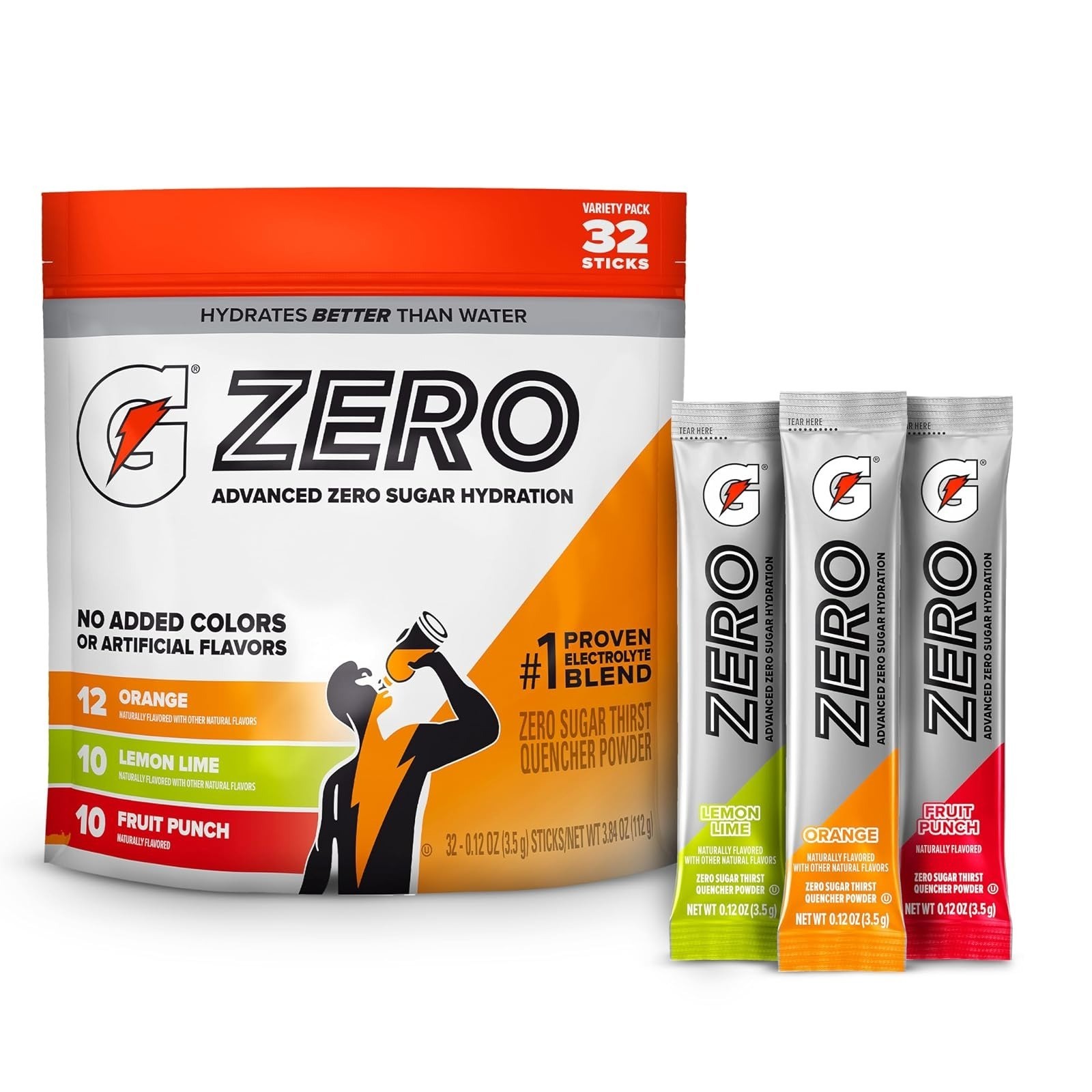 Gatorade Zero Sugar Electrolyte Powder, Grape Flavor, 32 Servings