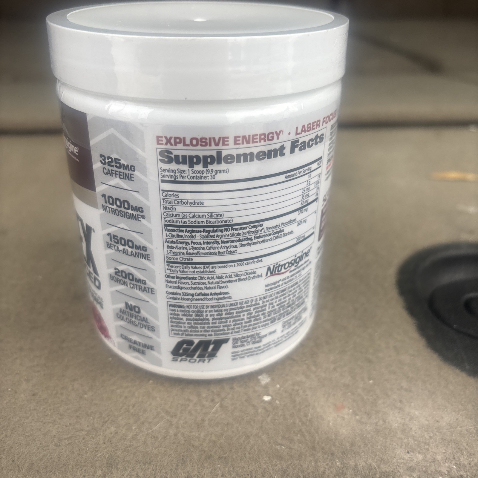 GAT Sport Nitraflex Advanced Pre-Workout Powder Black Cherry. Exp 07/2028.