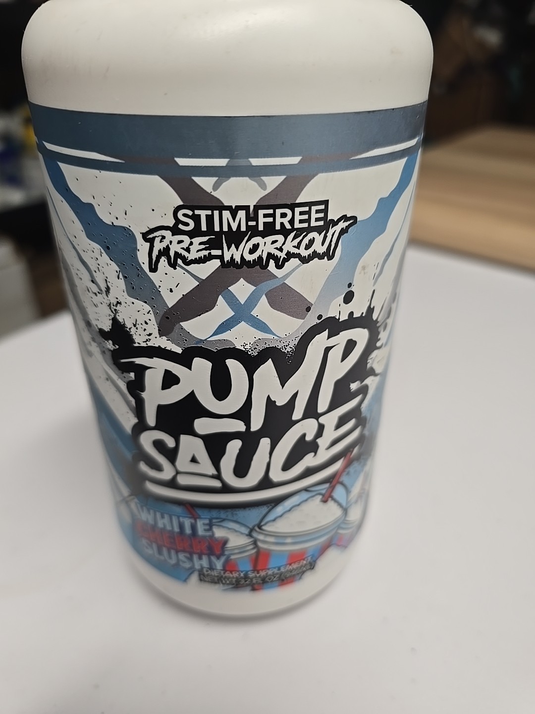 Pre-Workout 32 Oz, White Cherry, No Caffeine, Full Spectrum Liquid, Exp 8/28