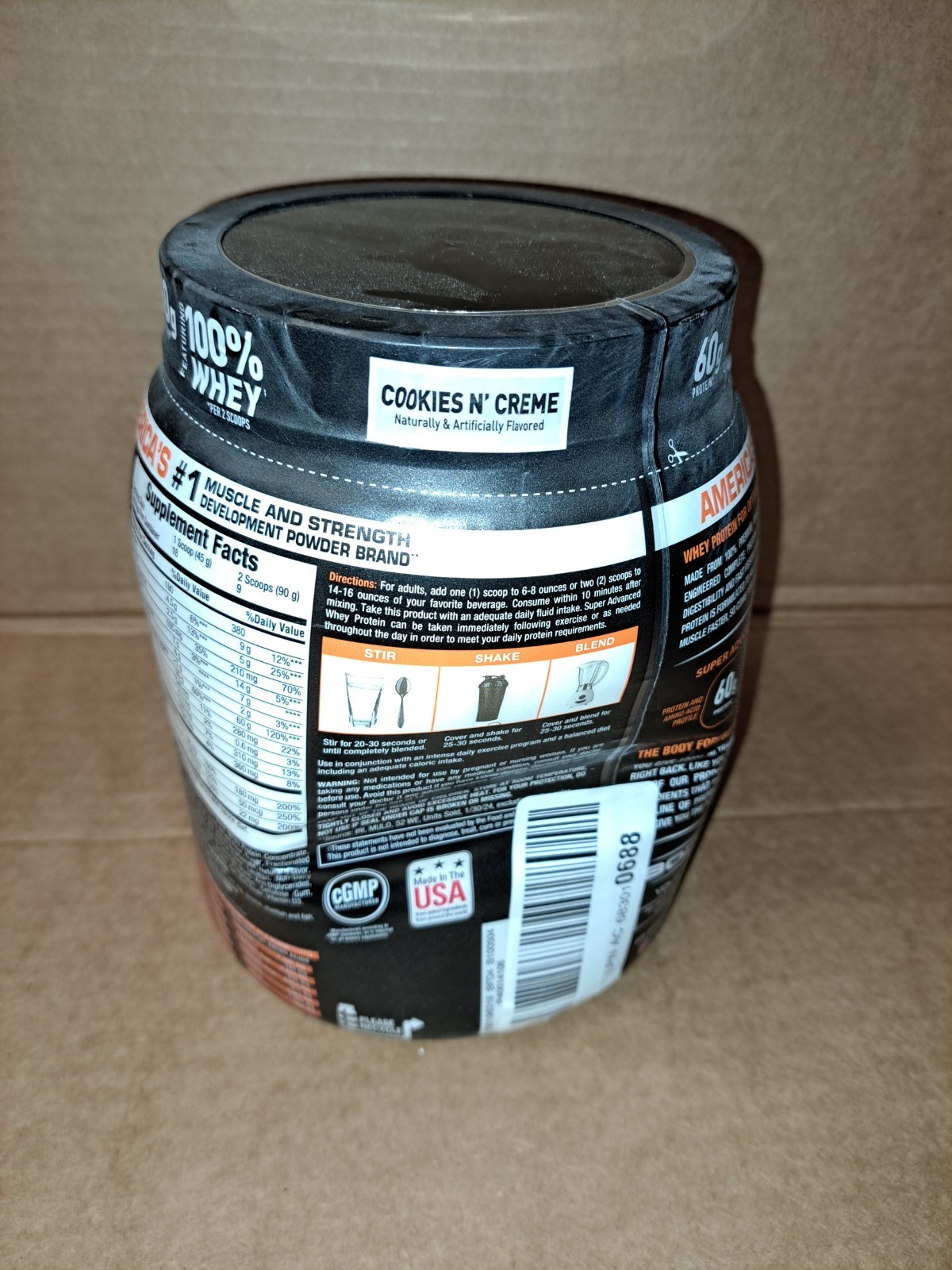 Body Fortress Super Advanced Whey Protein Powder 18svgs, CookiesN’Cream, BB 8/27