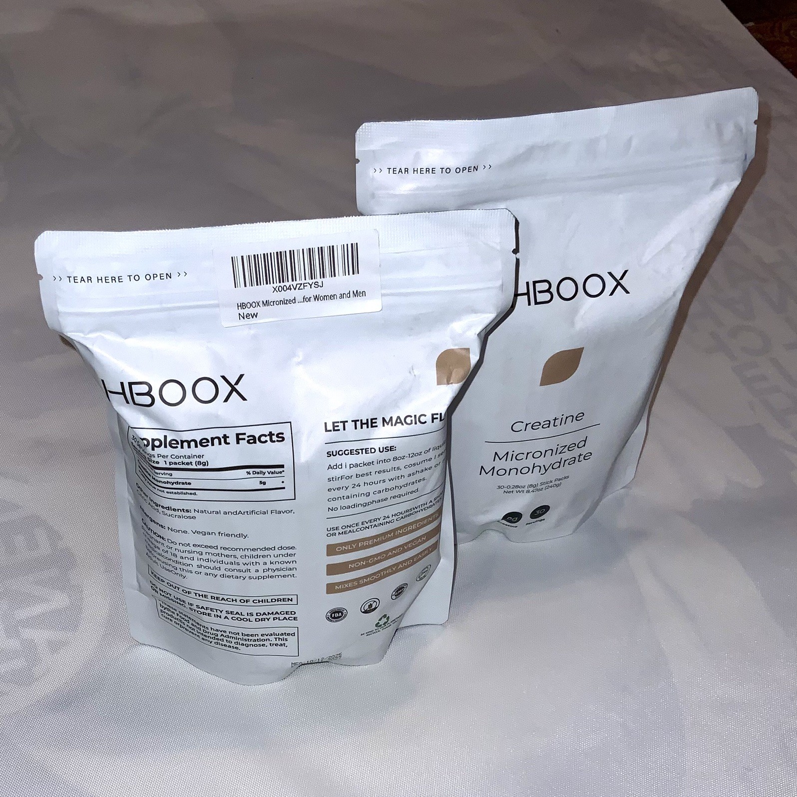 2 PACK LOT HBOOX ProMix Creatine Monohydrate Powder STICKS Unflavored MICRONIZED