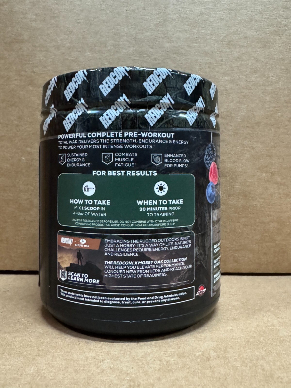 REDCON1 TOTAL WAR Pre Workout 30 Serv Mossy Oak Free Ship 2026 EXP SALE
