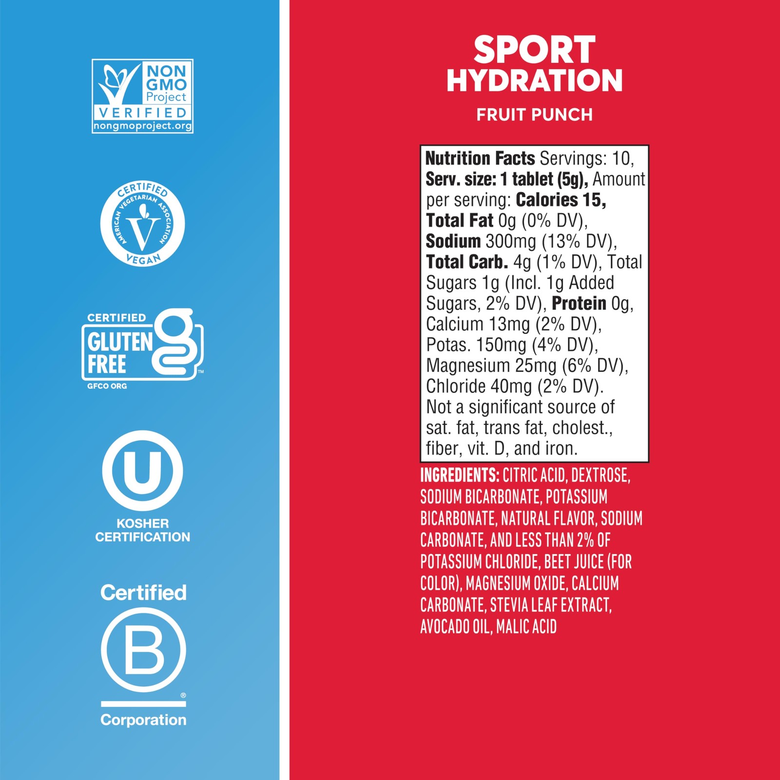 Nuun Sport Electrolyte Tablets Fruit Punch 4 Pack 40 Servings Hydration Support