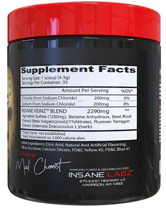 Psychotic Pre Workout Insane Veinz Apple 35 servings