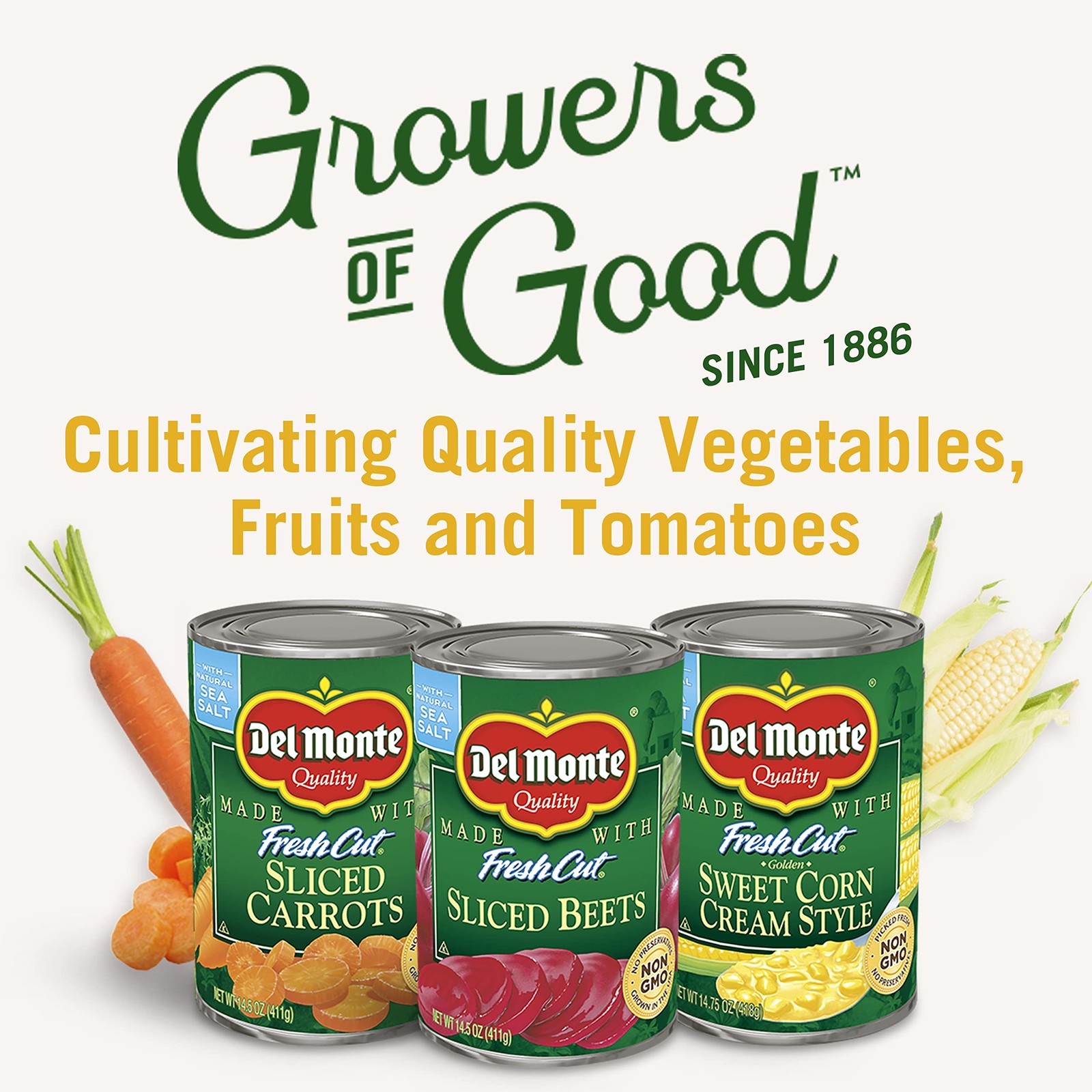 Del Monte FRESH CUT Sweet Peas, Canned Vegetables, 12 Pack, 8.5 oz Can