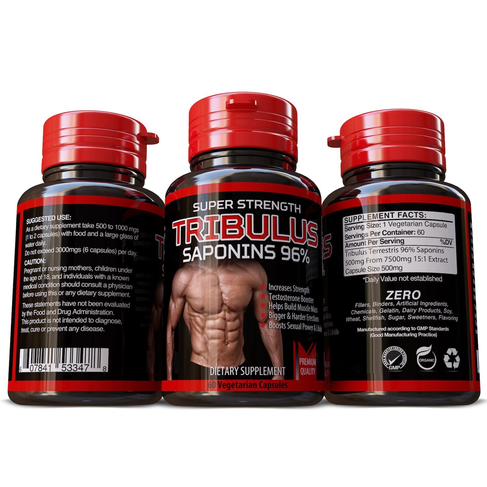 Tribulus Supplement Pills 500mg Increase Libido Muscle Boost Stamina Endurance