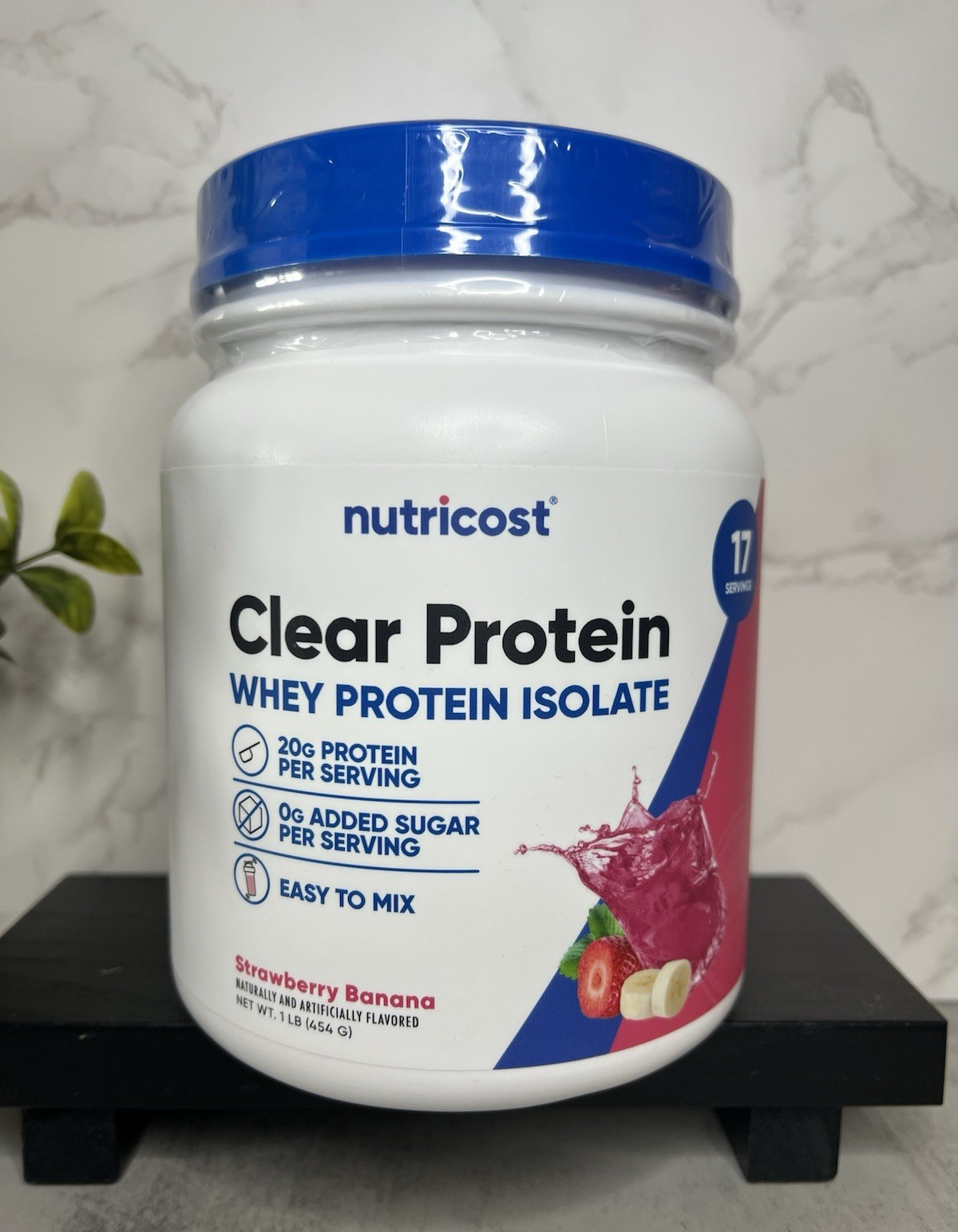 Nutricost Clear Whey Protein Isolate Powder Strawberry Banana 1lb Exp 05/2029
