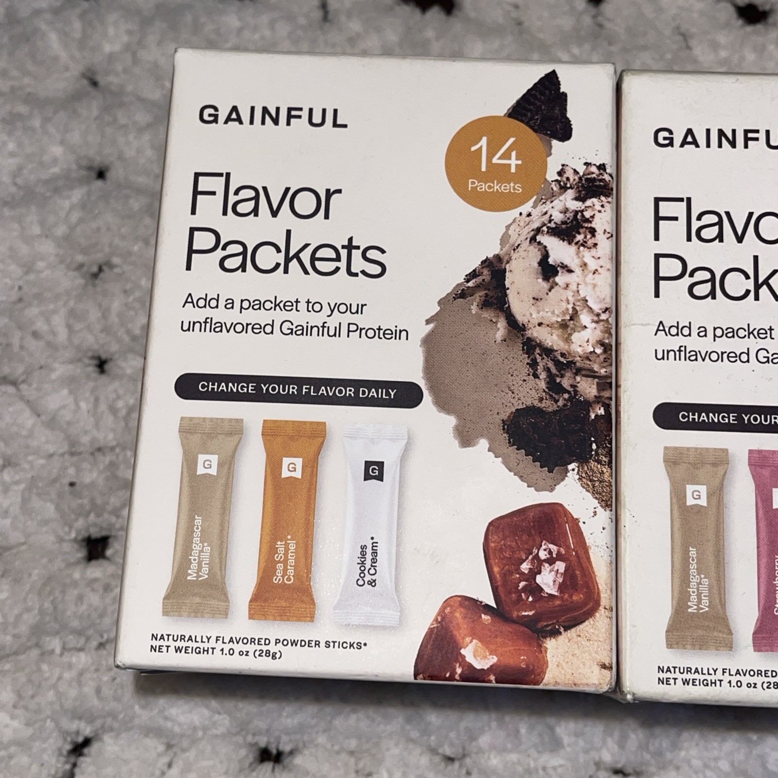 Lot Of 3 Gainful Flavor Packets, 14 Per Box – See Pic For Flavors – Exp 08/2026