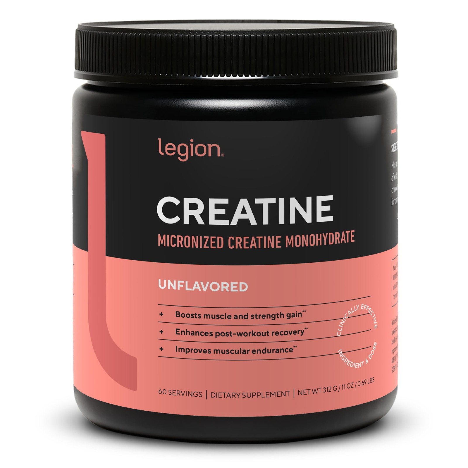 LEGION Micronized Creatine Monohydrate Supplement – Clean Creatine Powder…