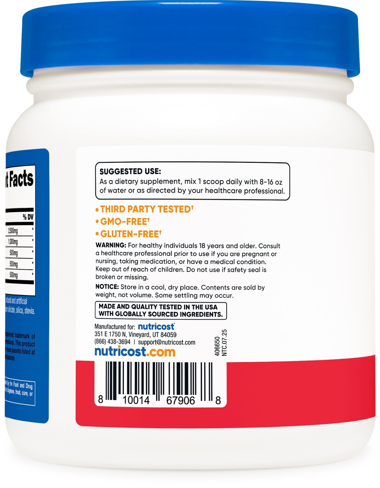Nutricost L-Arginine Complex (Fruit Punch, 60 Servings) – Gluten Free, Non-GMO