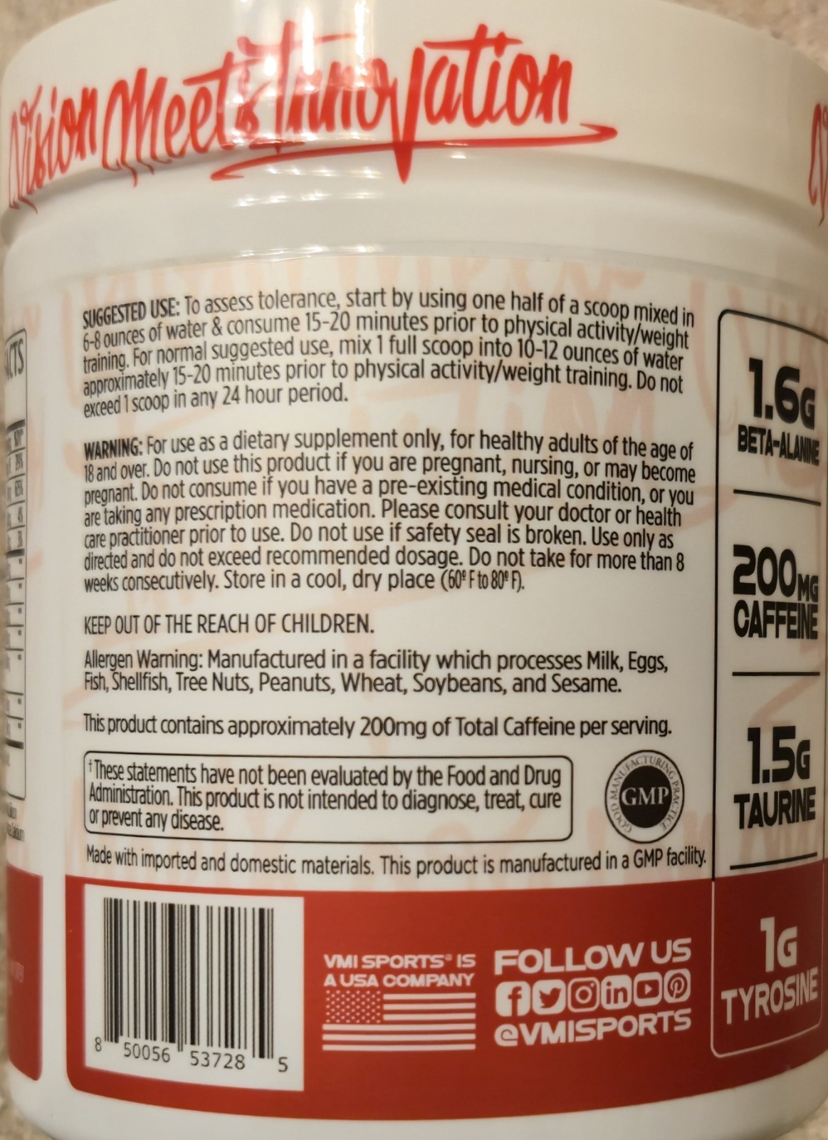 VMI Sports KXR SPORT Preworkout 8oz Size (30 Serv) Gummy 🐻 Bear BEST BY 11/26