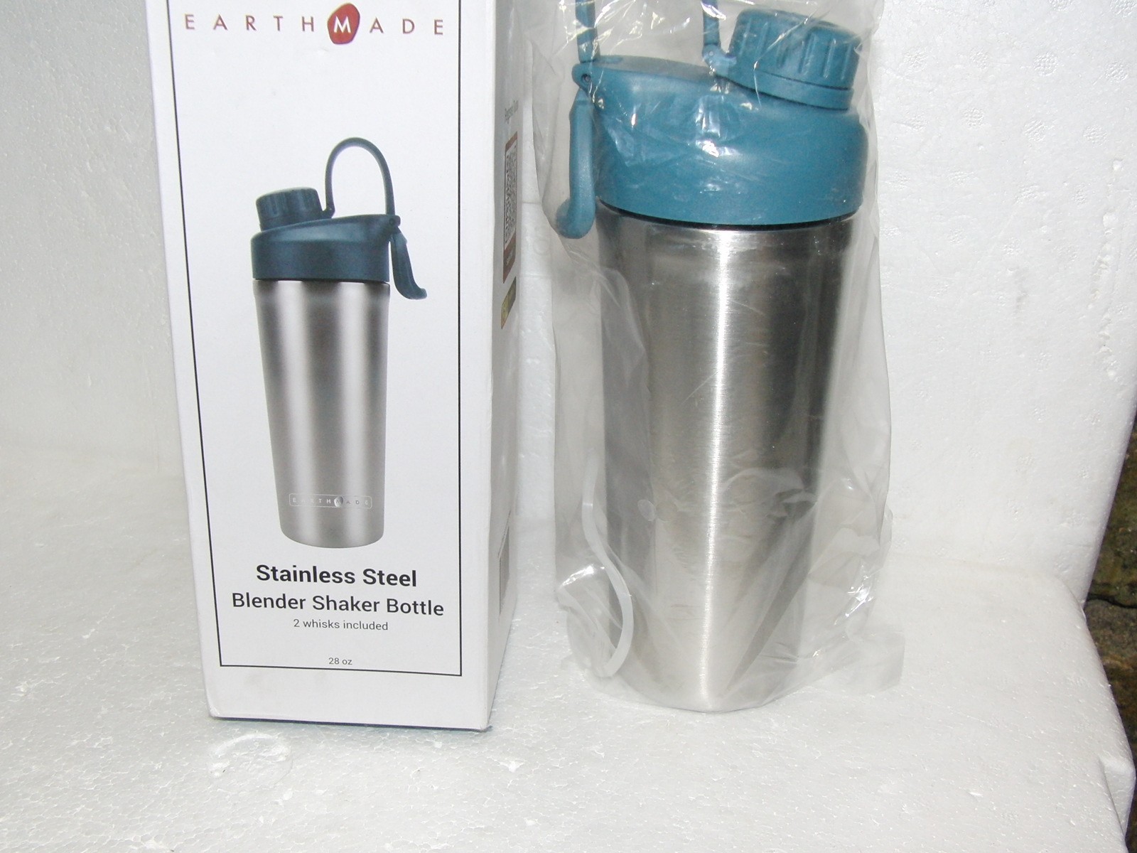 Earthmade Stainless Steel 28oz Blender Shaker Bottle Mixer NEW
