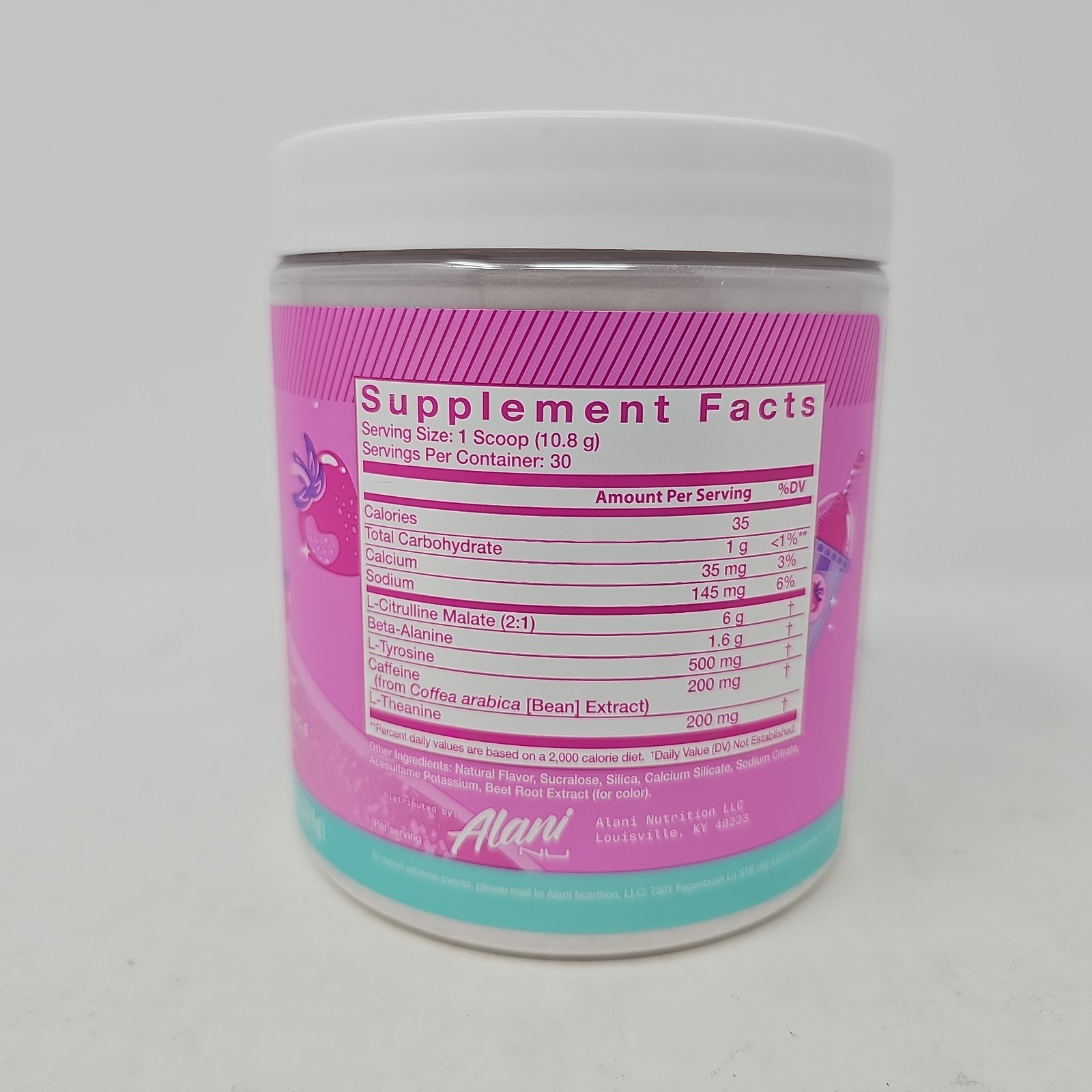 Alani Nu Pre Workout Powder Pink Slush 30 Servings 11.4 Oz. Exp 02/2028