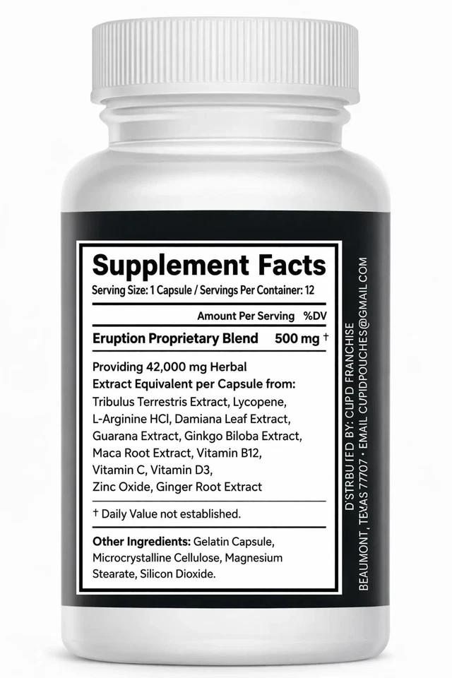 ERUPTION – Male Performance Support – Boost Stamina, Size, Stamina & Vitality