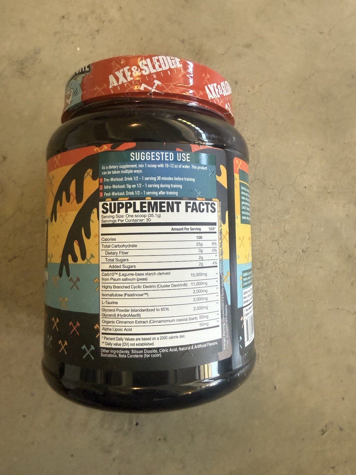 Axe & Sledge Demoday Carbohydrate Powder Orange Mango Flavor, 37oz Exp 05/26
