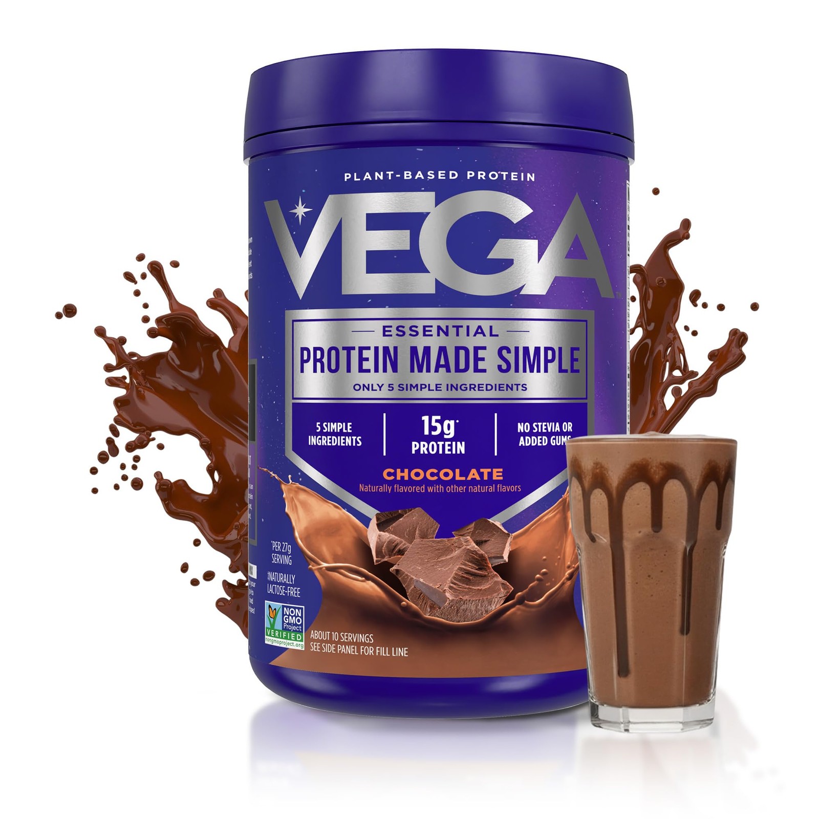 Vega Protein Made Simple 9.6 Ounce (10 Servings) (Pack of 1), Dark Chocolate